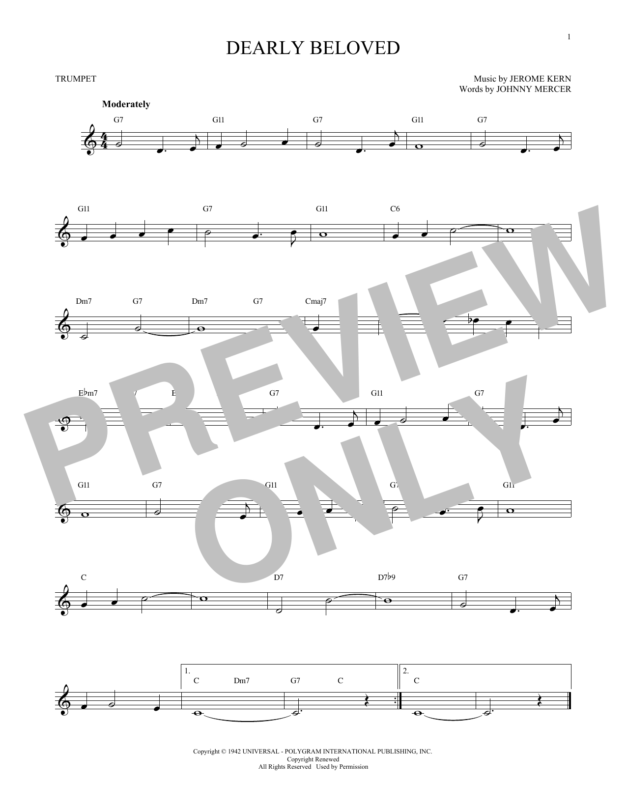 Dearly Beloved (Trumpet Solo) von Jerome Kern