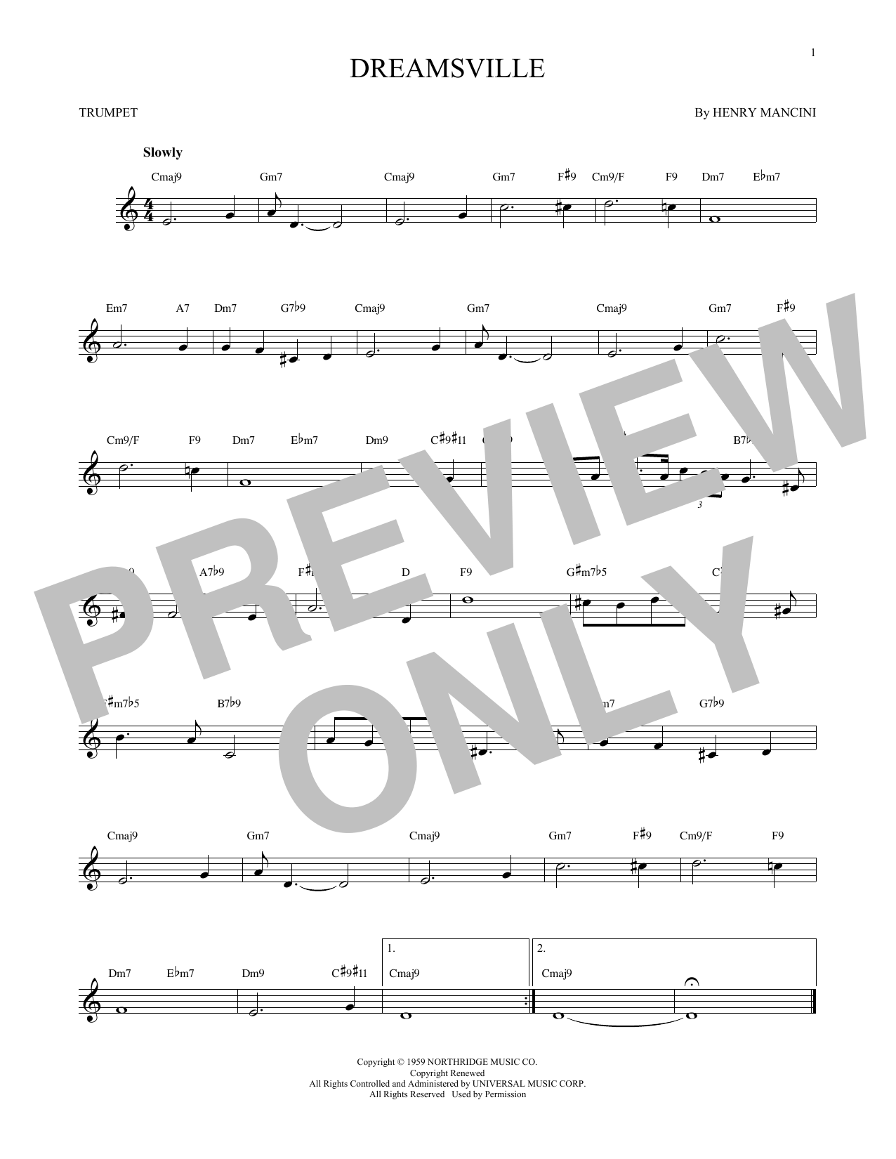 Dreamsville (Trumpet Solo) von Henry Mancini