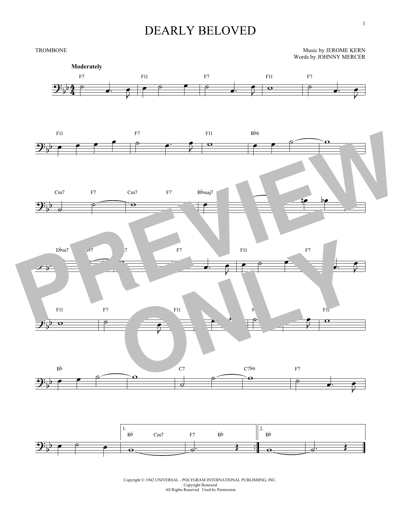Dearly Beloved (Trombone Solo) von Jerome Kern