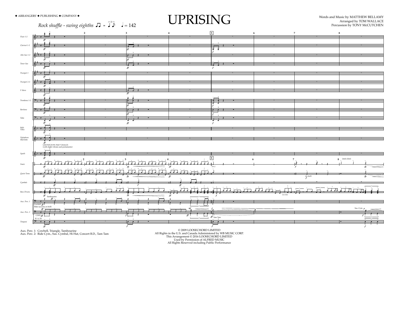 Uprising - Full Score (Marching Band) von Tom Wallace