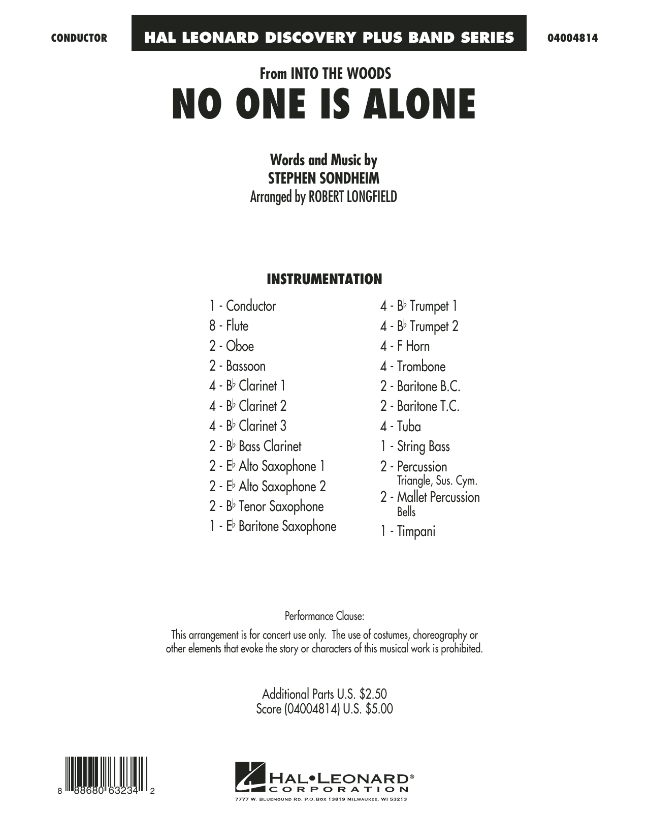 No One Is Alone - Conductor Score (Full Score) (Concert Band) von Robert Longfield