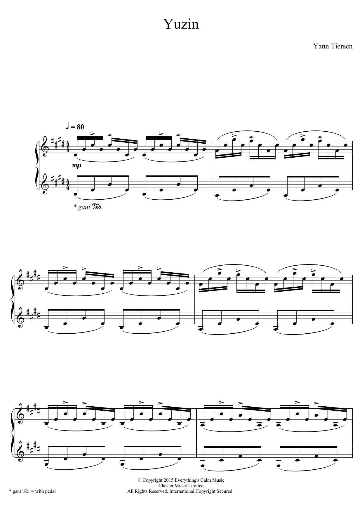 Yuzin (Piano Solo) von Yann Tiersen