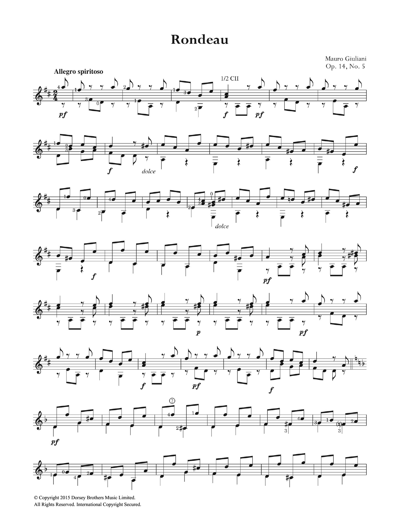 Rondeau (Easy Guitar) von Mauro Giuliani