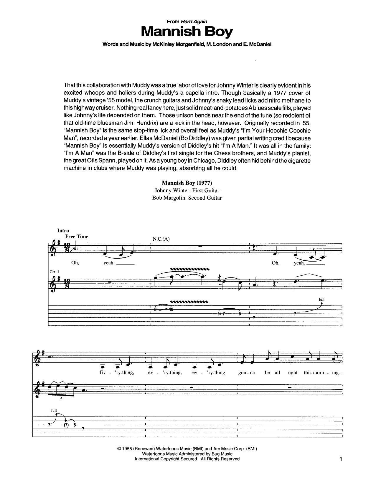 Mannish Boy (Guitar Tab) von Muddy Waters