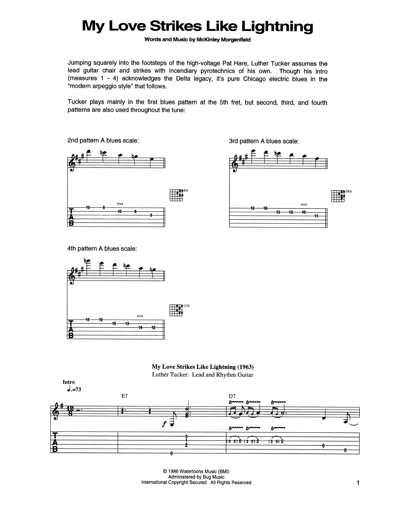 My Love Strikes Like Lightning (Guitar Tab) von Muddy Waters