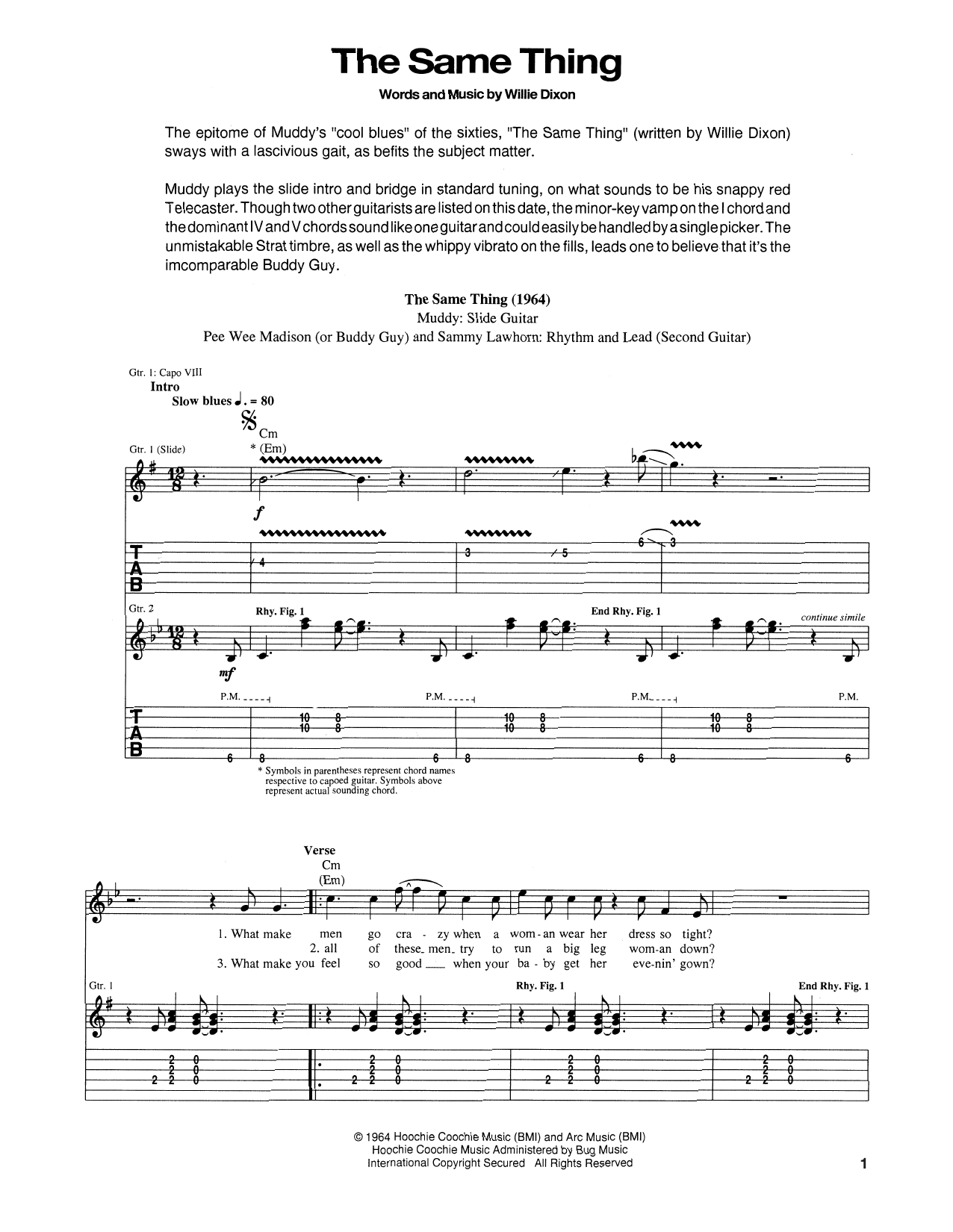 The Same Thing (Guitar Tab) von Muddy Waters