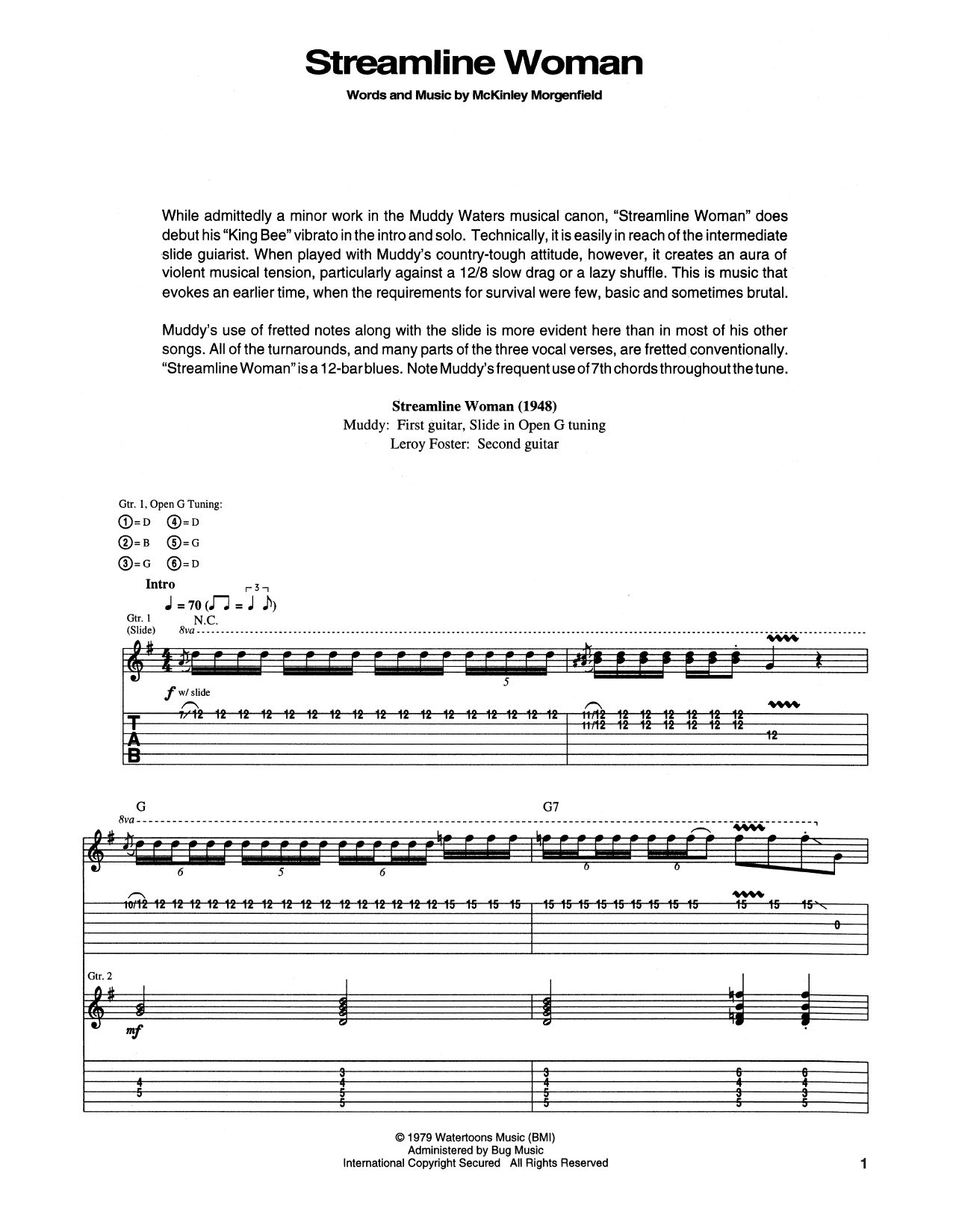 Streamline Woman (Guitar Tab) von Muddy Waters