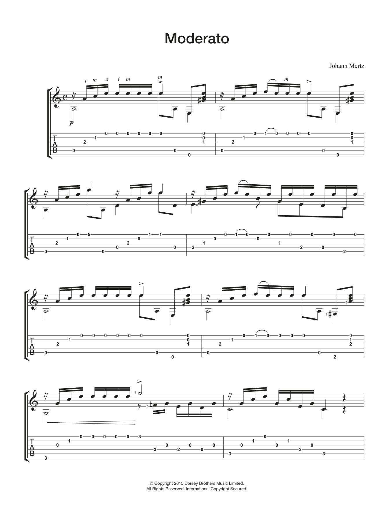 Moderato (Easy Guitar) von Johann Kaspar Mertz
