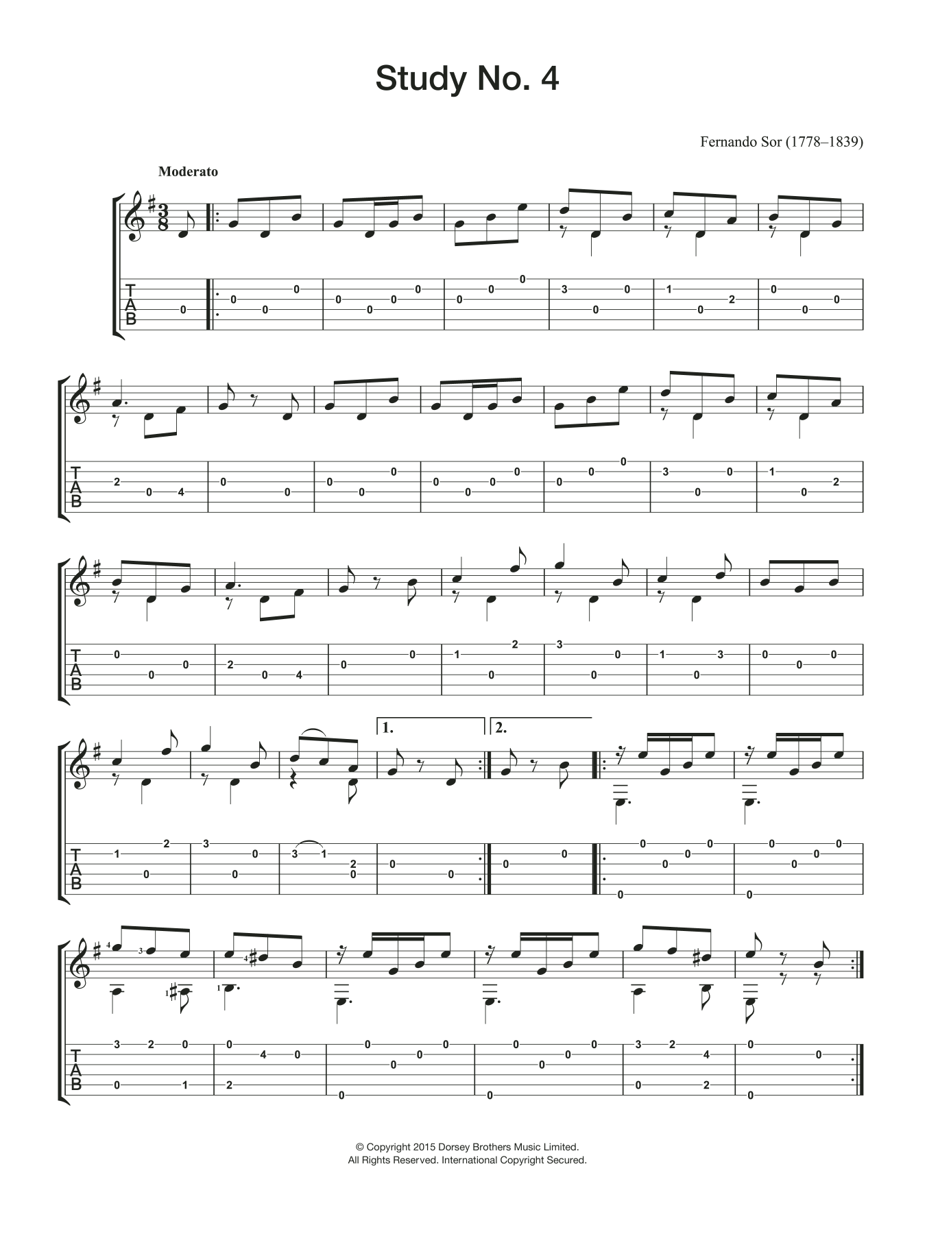 Study No. 4 (Easy Guitar) von Fernando Sor