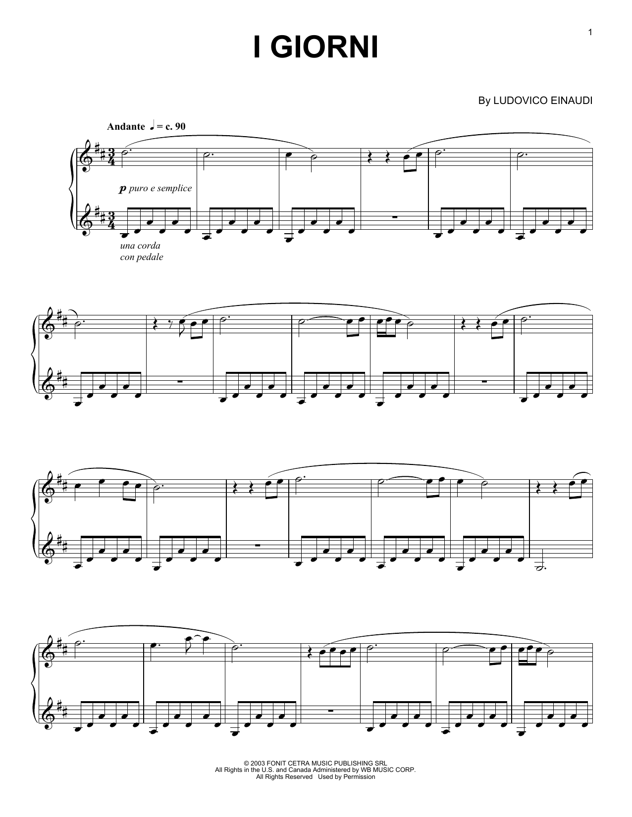 I Giorni (Piano Solo) von Ludovico Einaudi