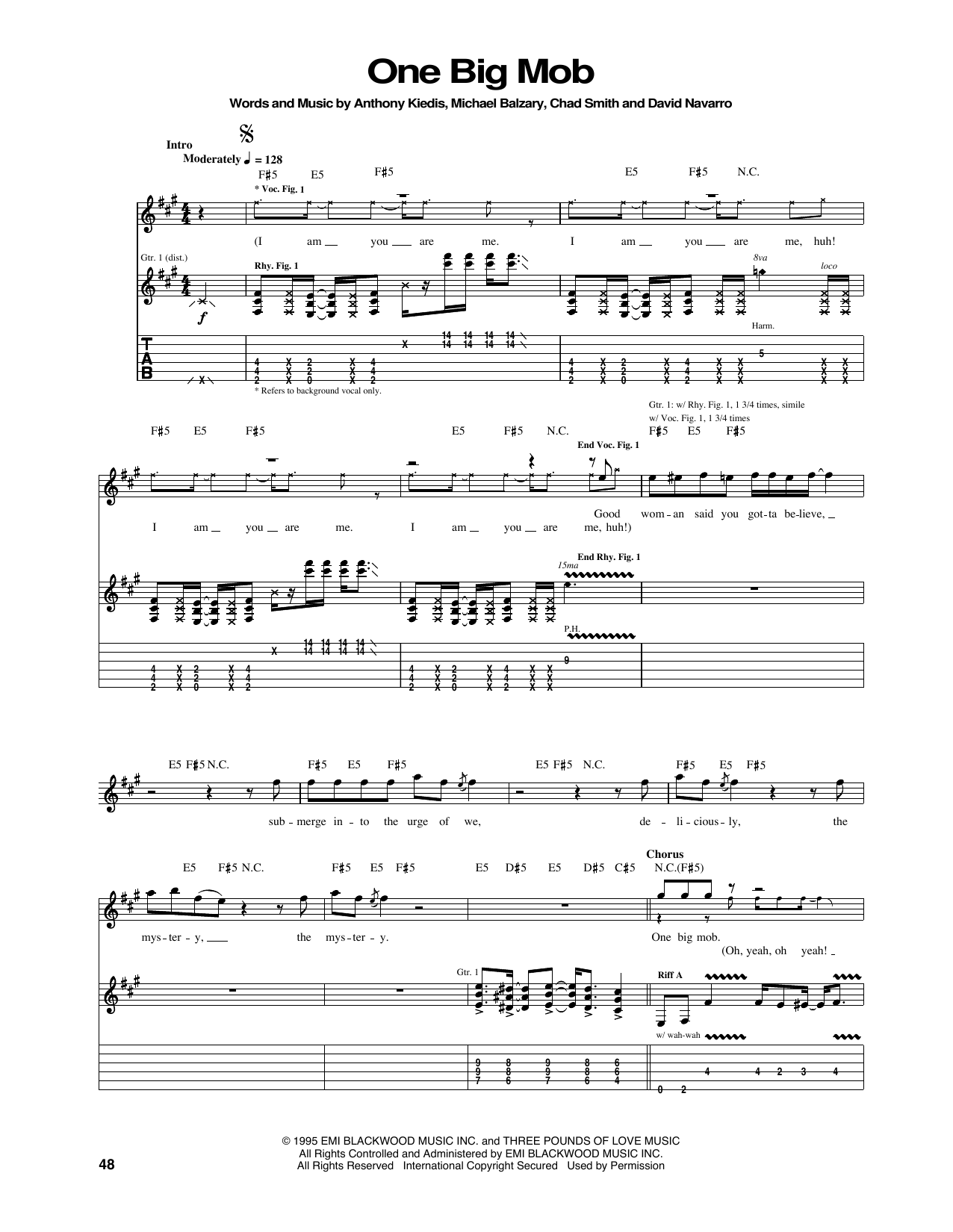 One Big Mob (Guitar Tab) von Red Hot Chili Peppers