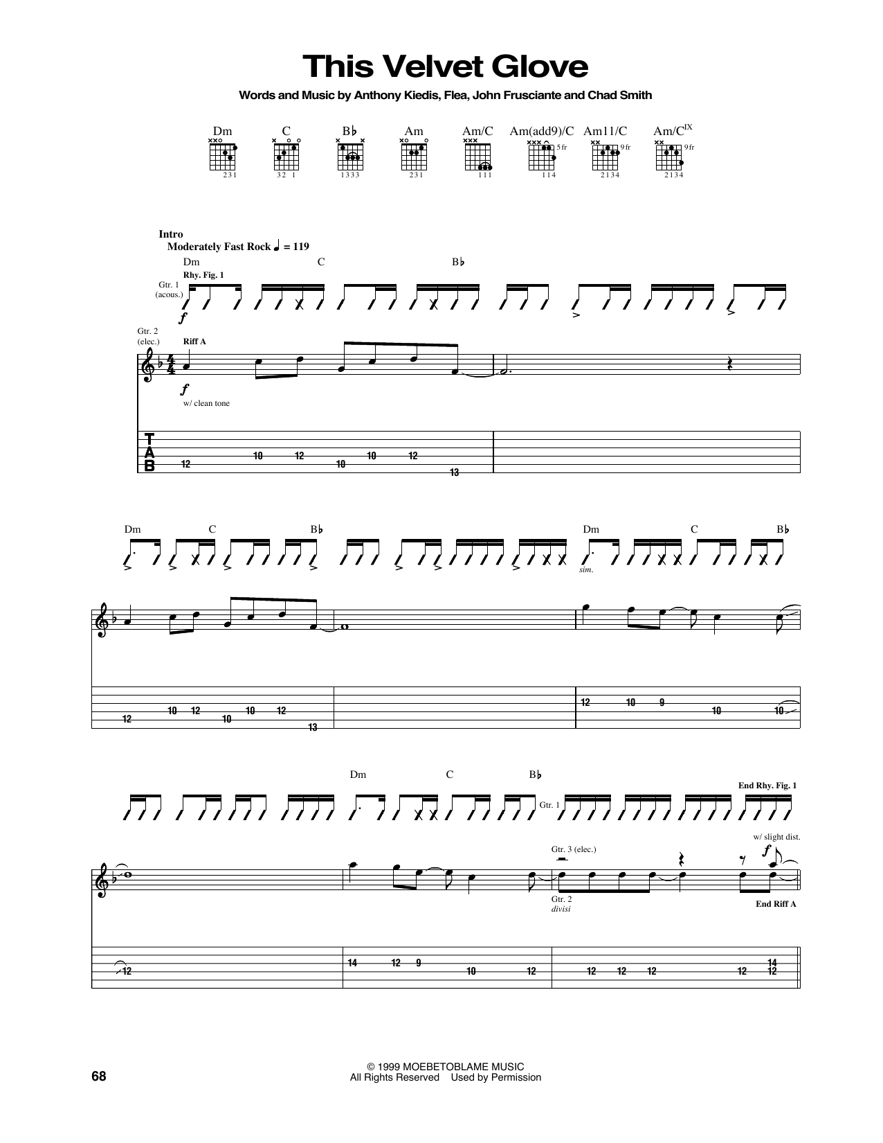 This Velvet Glove (Guitar Tab) von Red Hot Chili Peppers