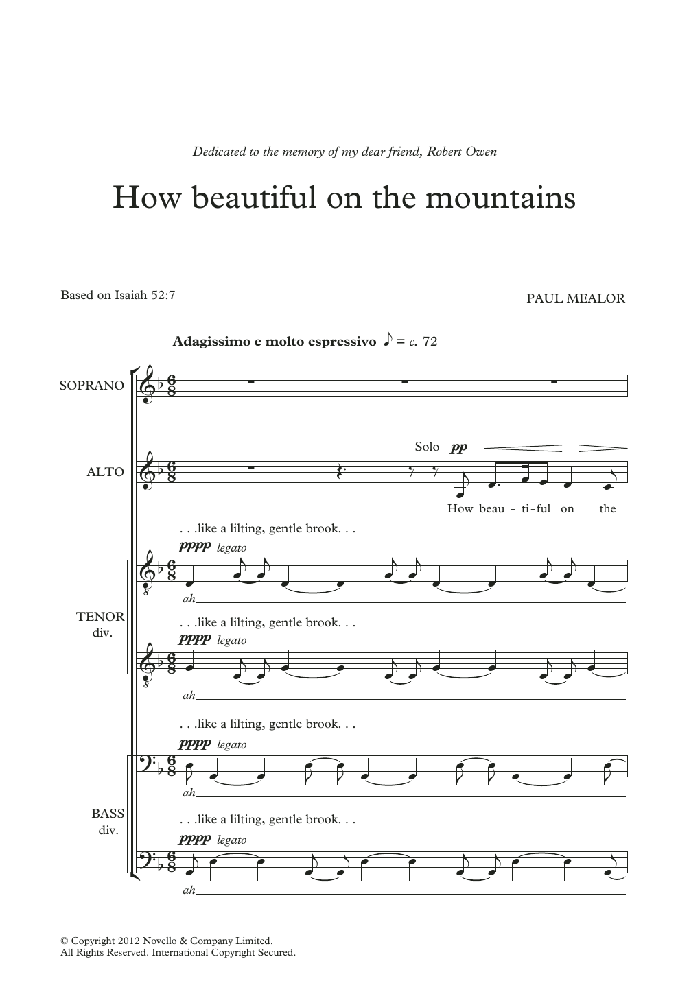 How Beautiful On The Mountains (SATB Choir) von Paul Mealor