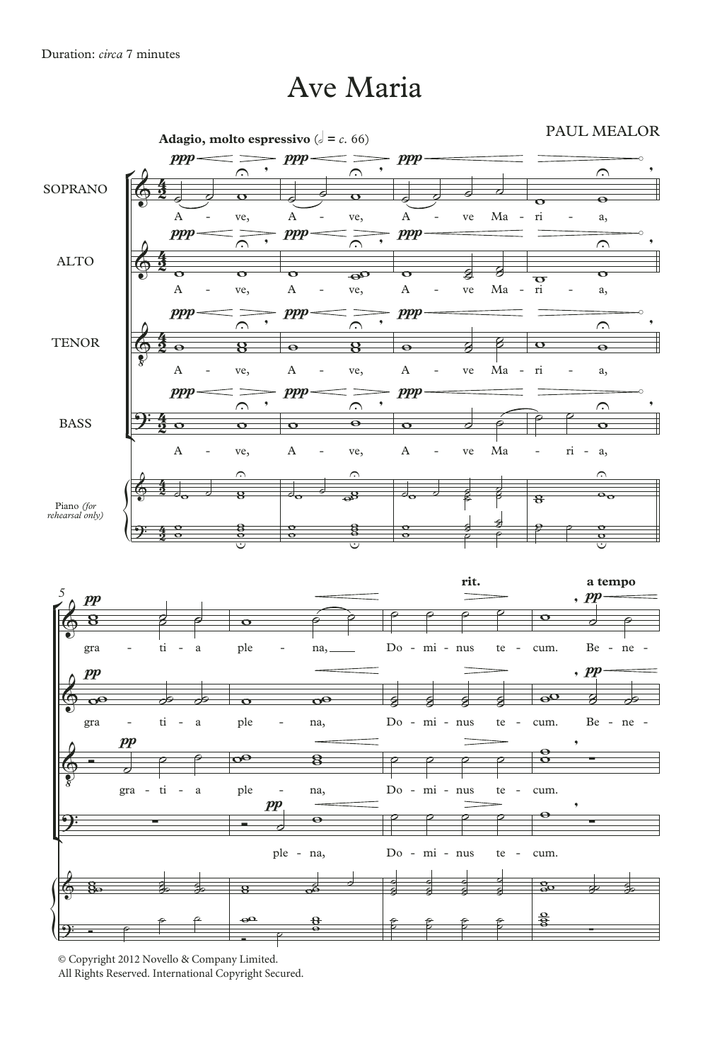 Ave Maria (SATB Choir) von Paul Mealor