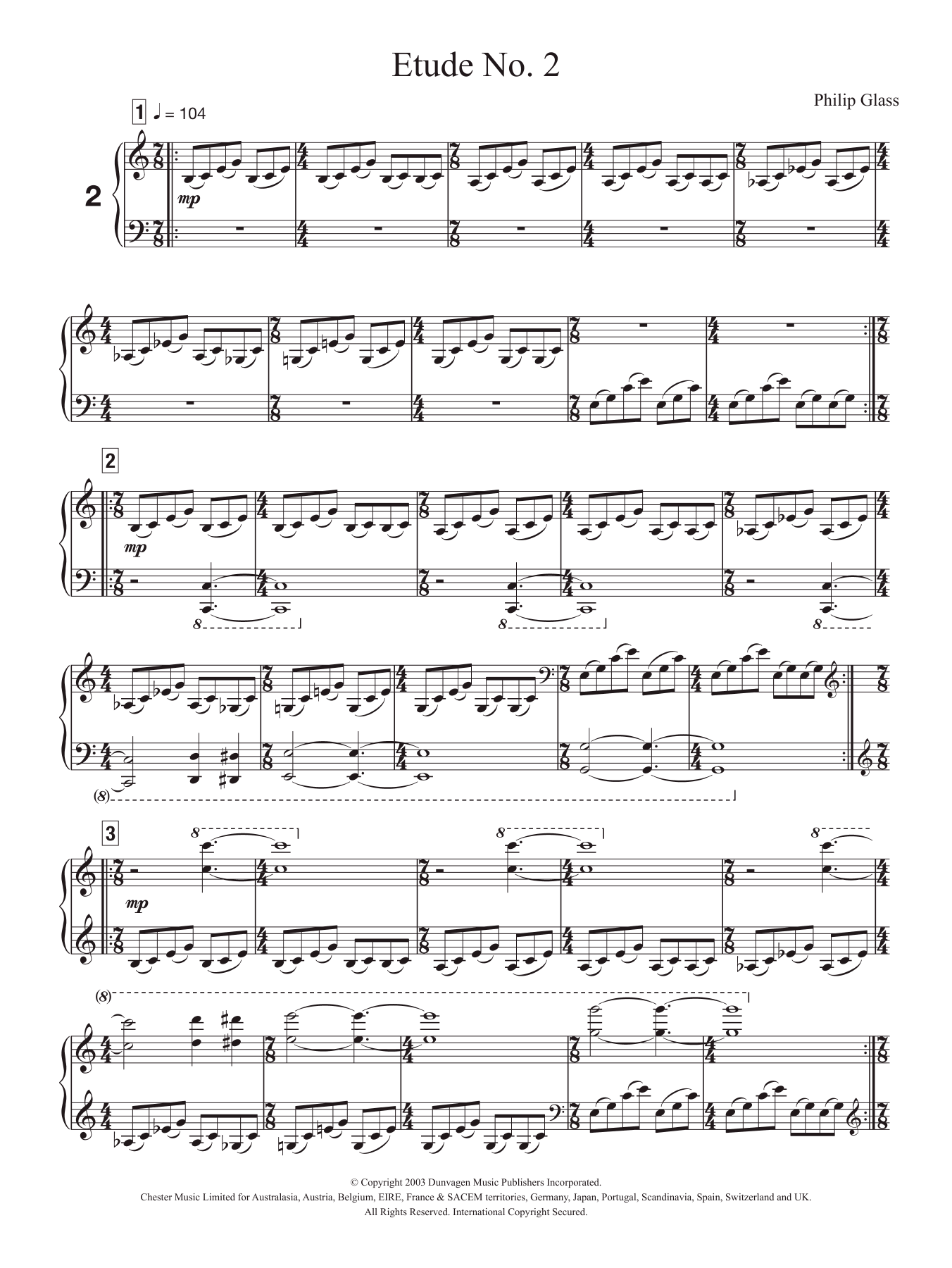 Etude No. 2 (Piano Solo) von Philip Glass