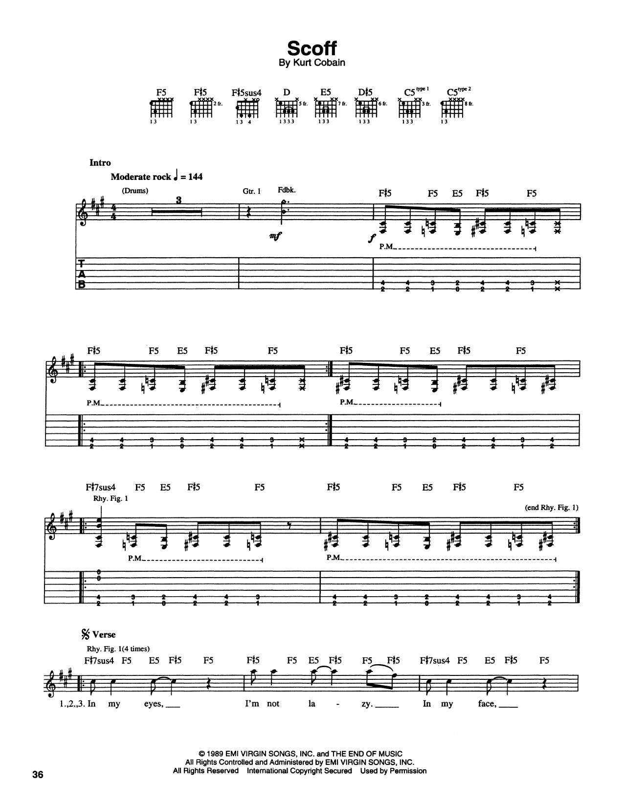 Scoff (Guitar Tab) von Nirvana