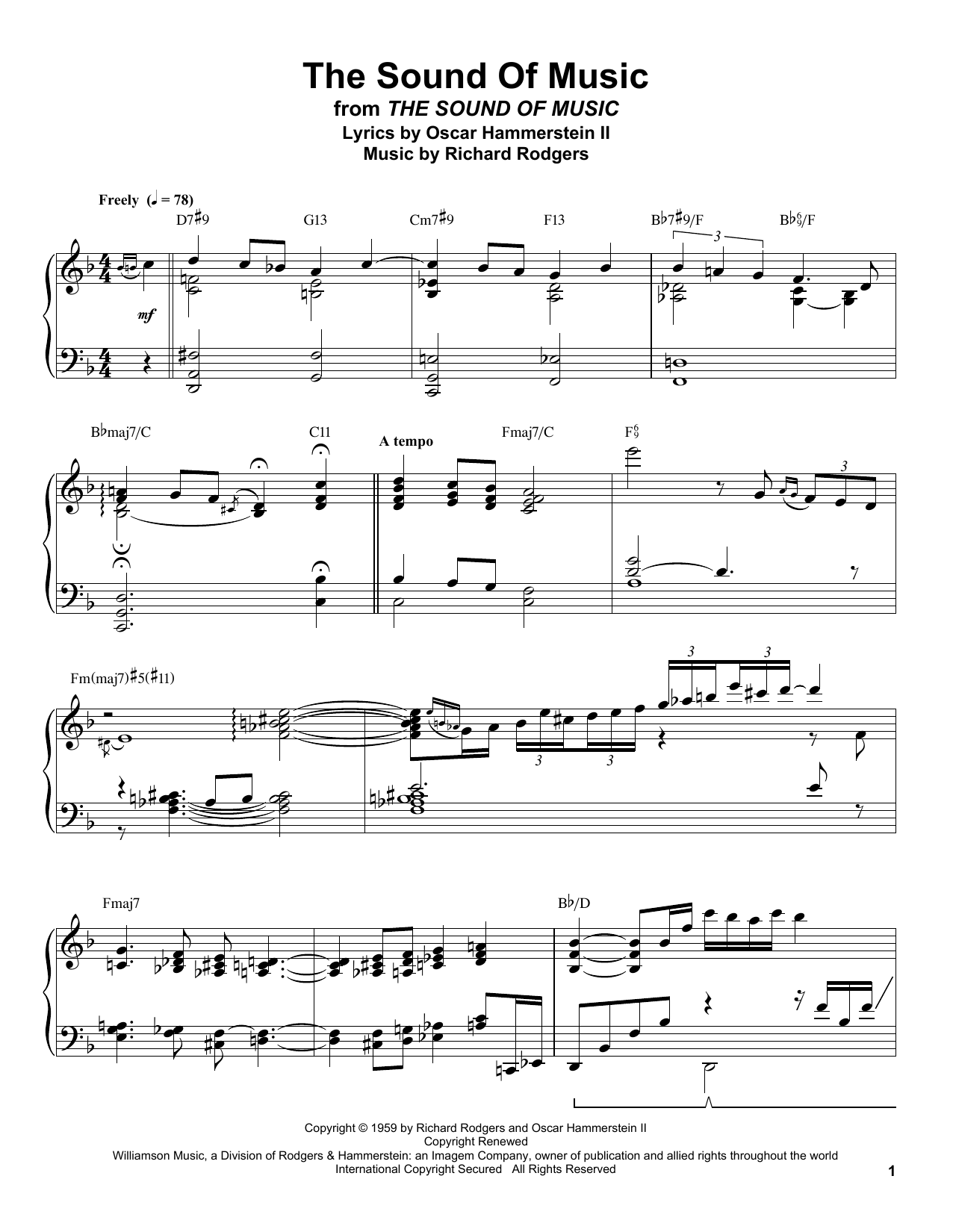 The Sound Of Music (Piano Transcription) von Rodgers & Hammerstein