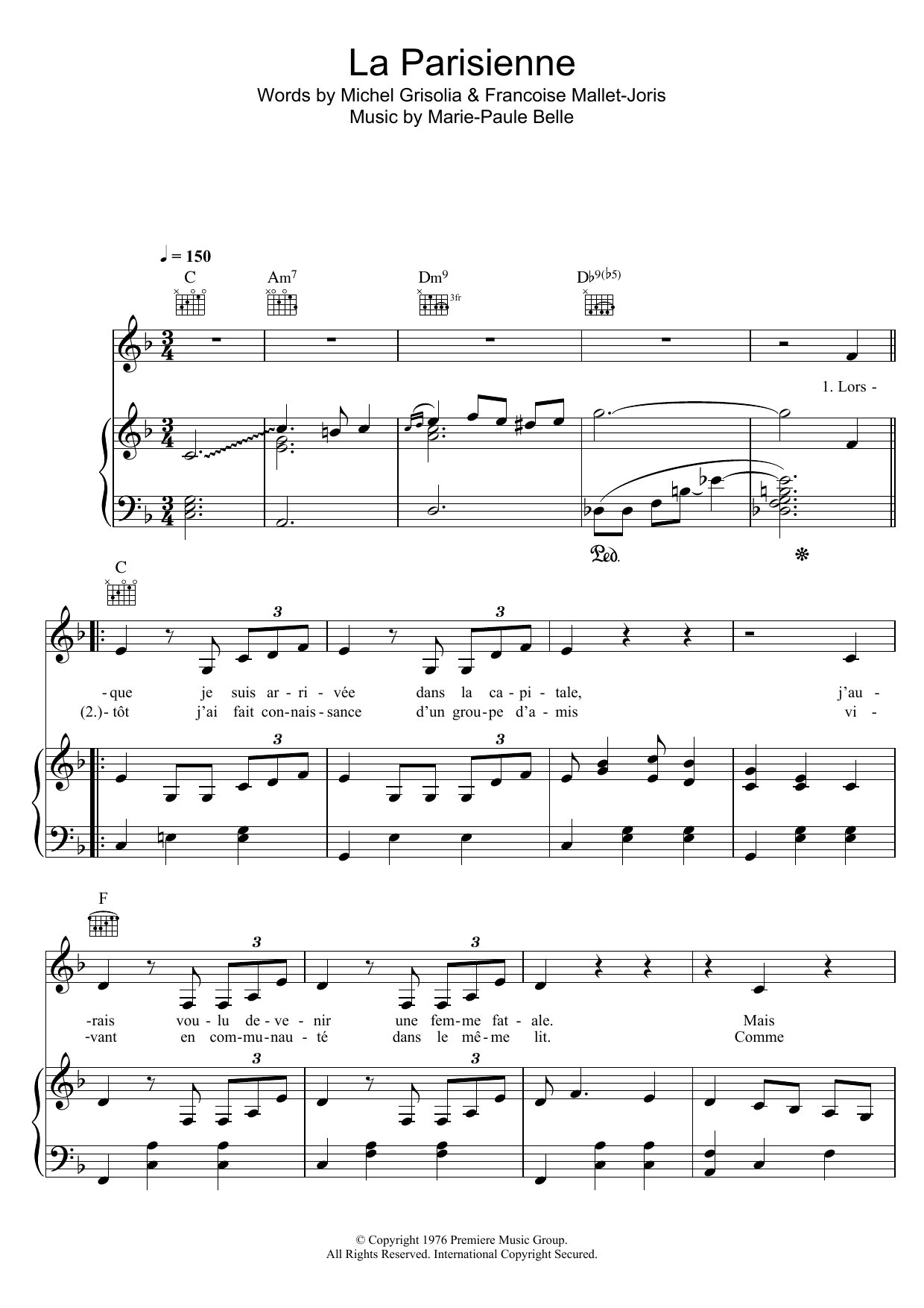 La Parisienne (Piano, Vocal & Guitar Chords) von Zaz