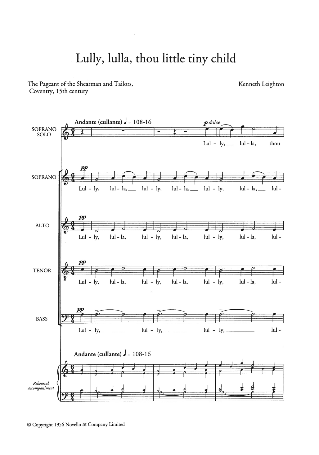 Lully, Lulla, Thou Little Tiny Child (Choir) von Kenneth Leighton