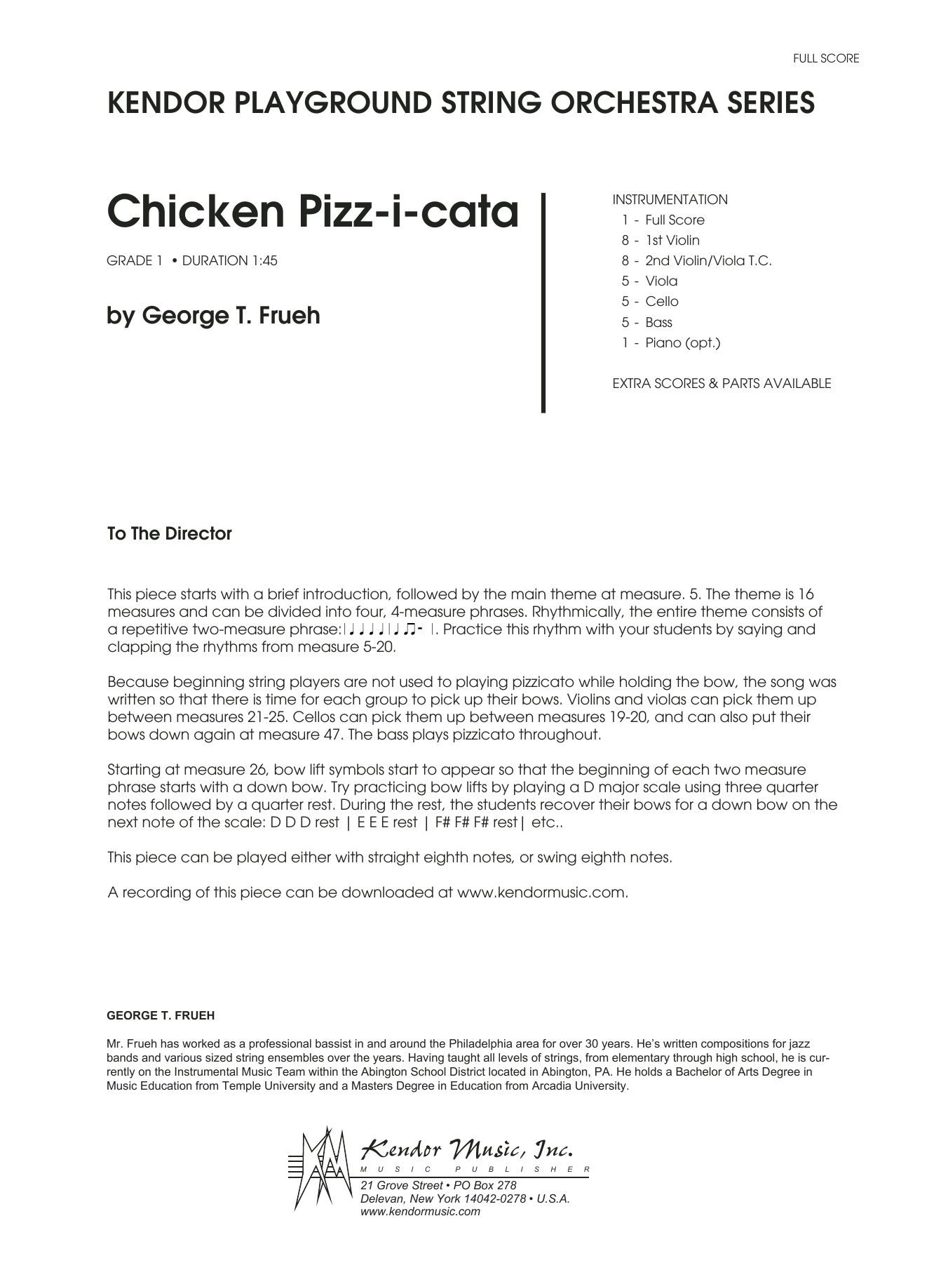 Chicken Pizz-i-cata - Full Score (Orchestra) von George T. Frueh