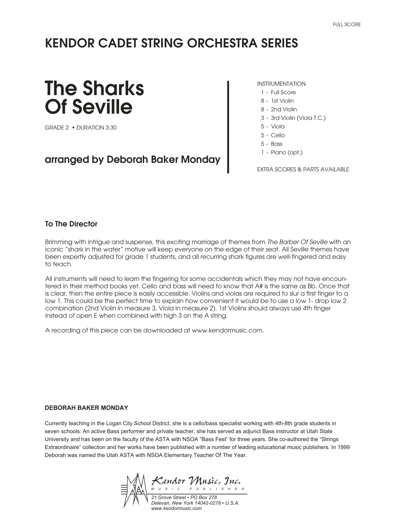 The Sharks Of Seville - Full Score (Orchestra) von Deborah Baker Monday