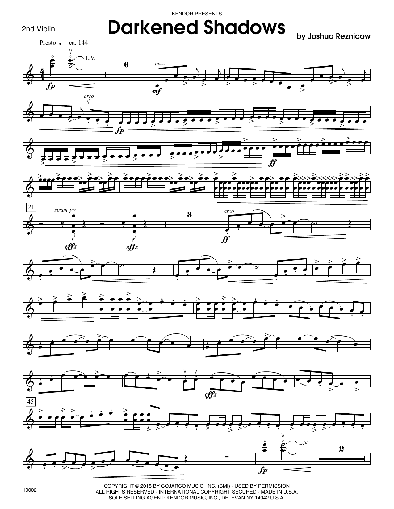 Darkened Shadows - 2nd Violin (Orchestra) von Joshue Reznicow