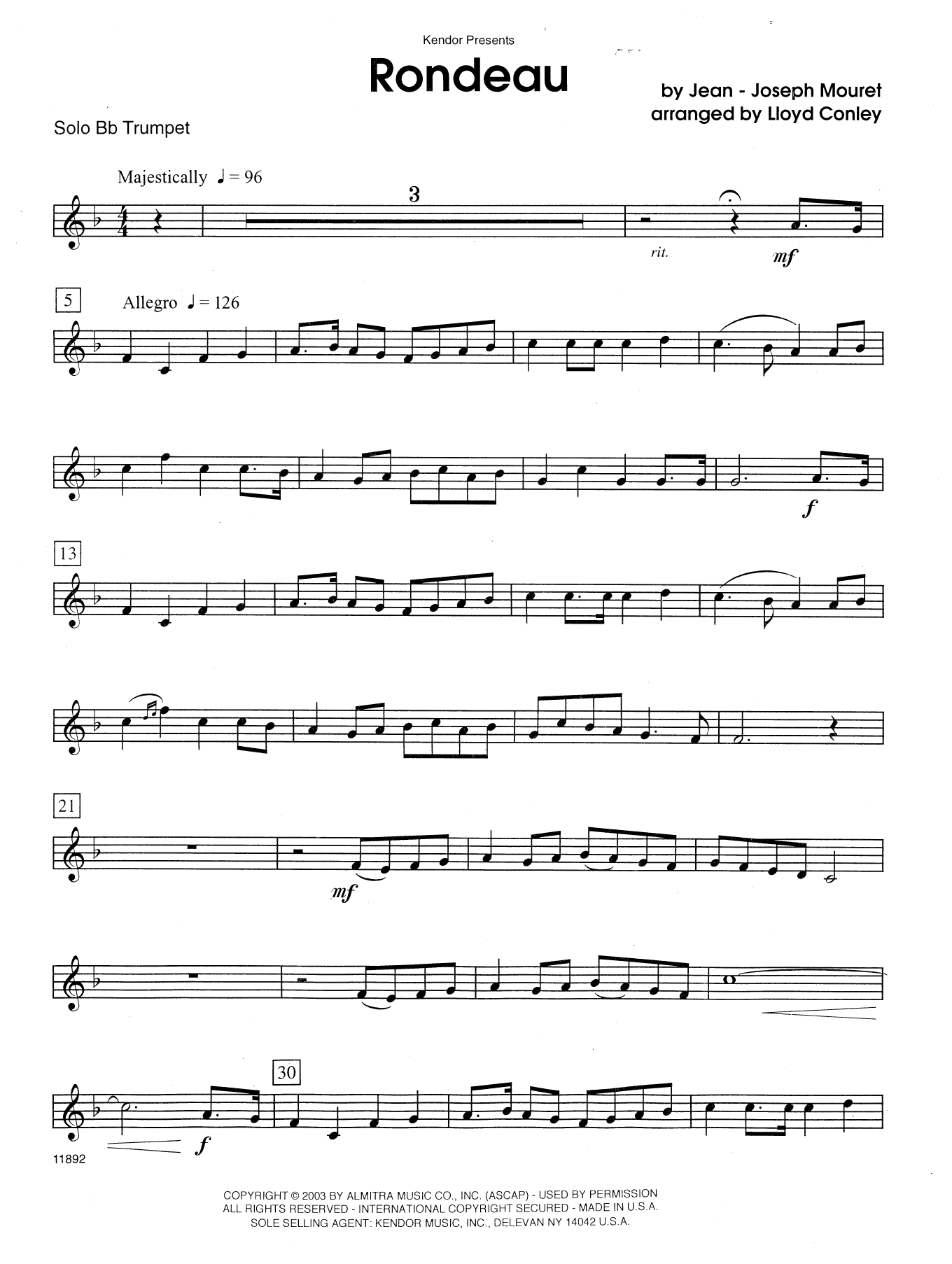 Rondeau - Piano (Brass Solo) von Lloyd Conley