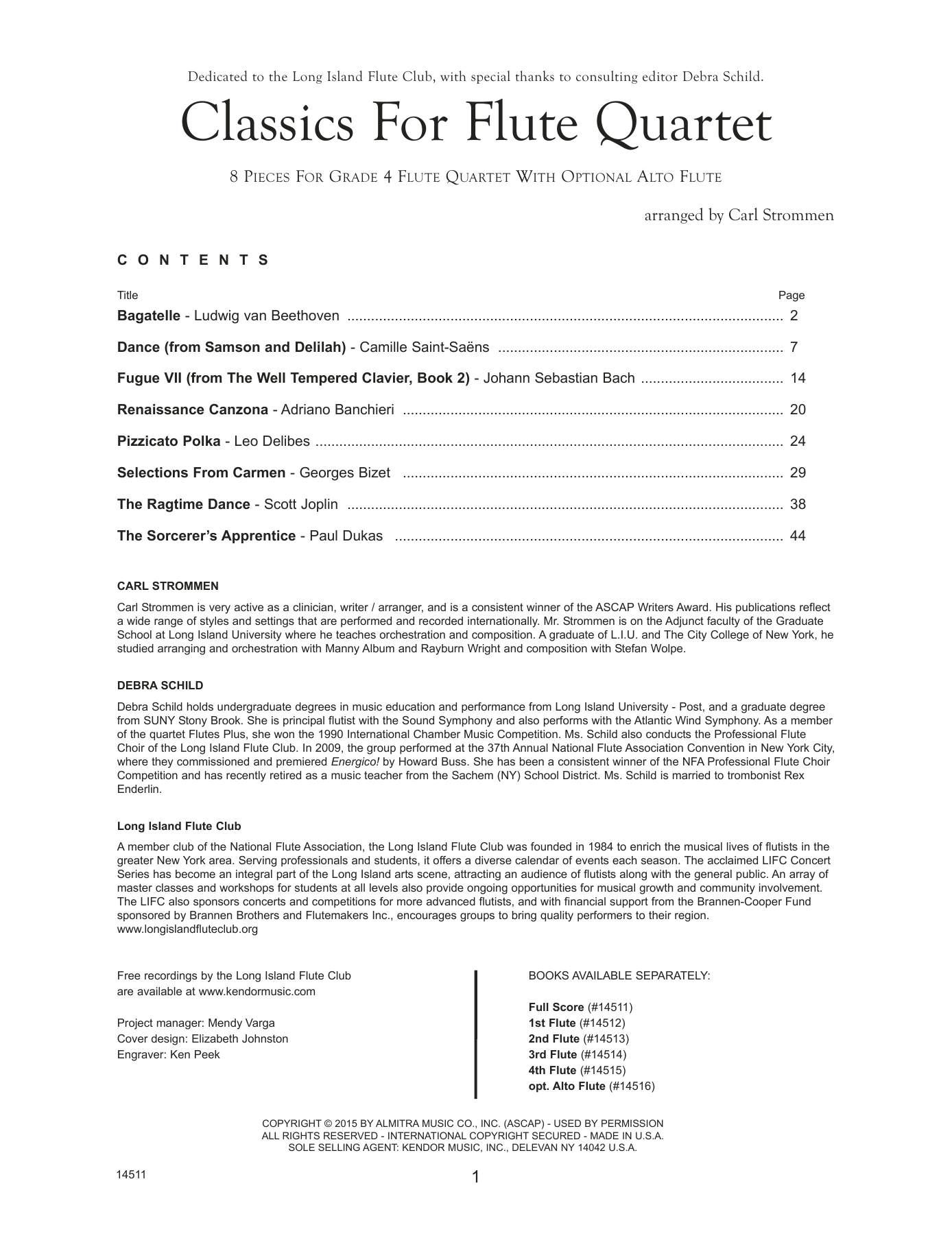 Classics For Flute Quartet - Full Score (Woodwind Ensemble) von Carl Strommen