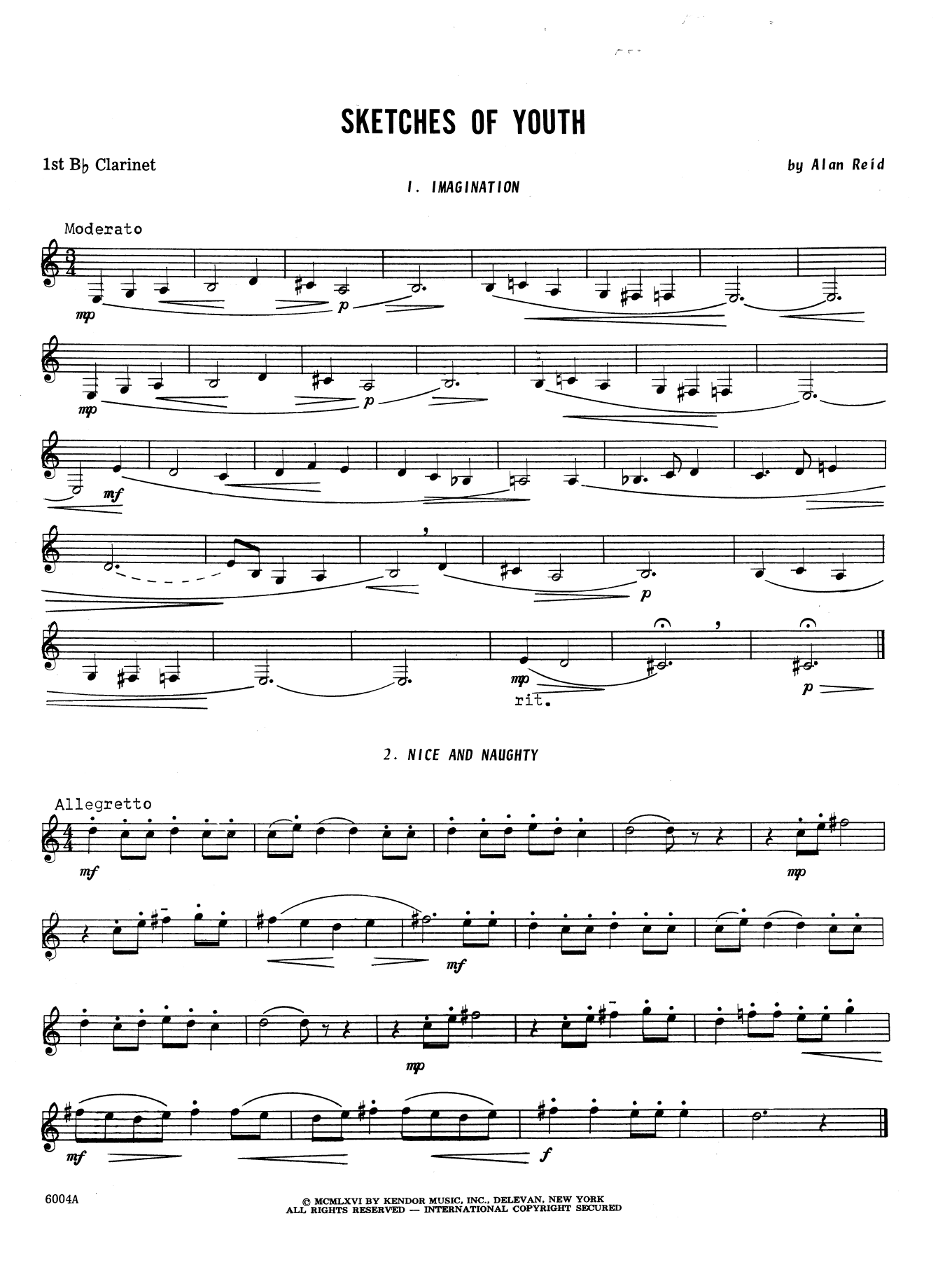 Sketches Of Youth - 1st Bb Clarinet (Woodwind Ensemble) von Reid
