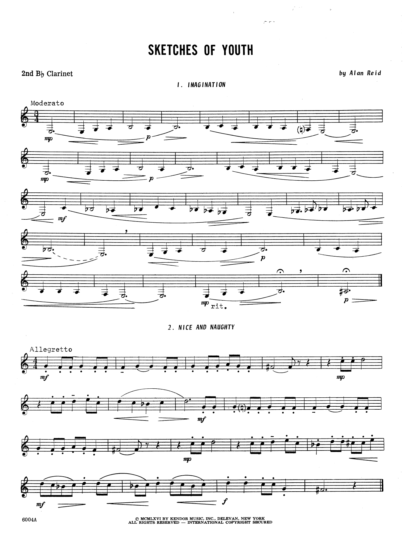Sketches Of Youth - 2nd Bb Clarinet (Woodwind Ensemble) von Reid