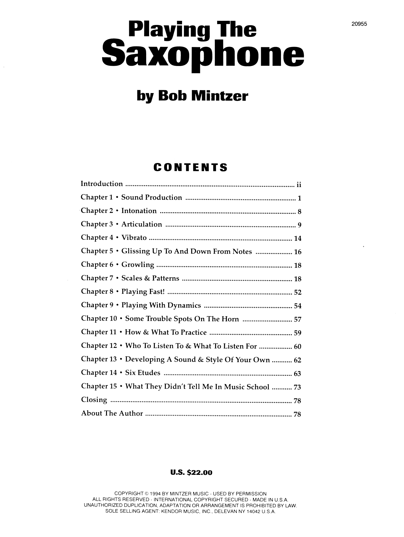 Playing The Saxophone (Instrumental Method) von Bob Mintzer