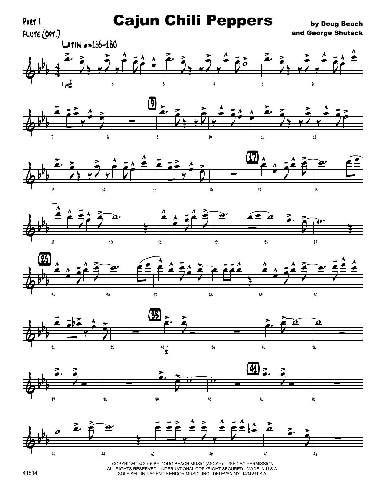 Cajun Chili Peppers - Flute (Jazz Ensemble) von Shutack