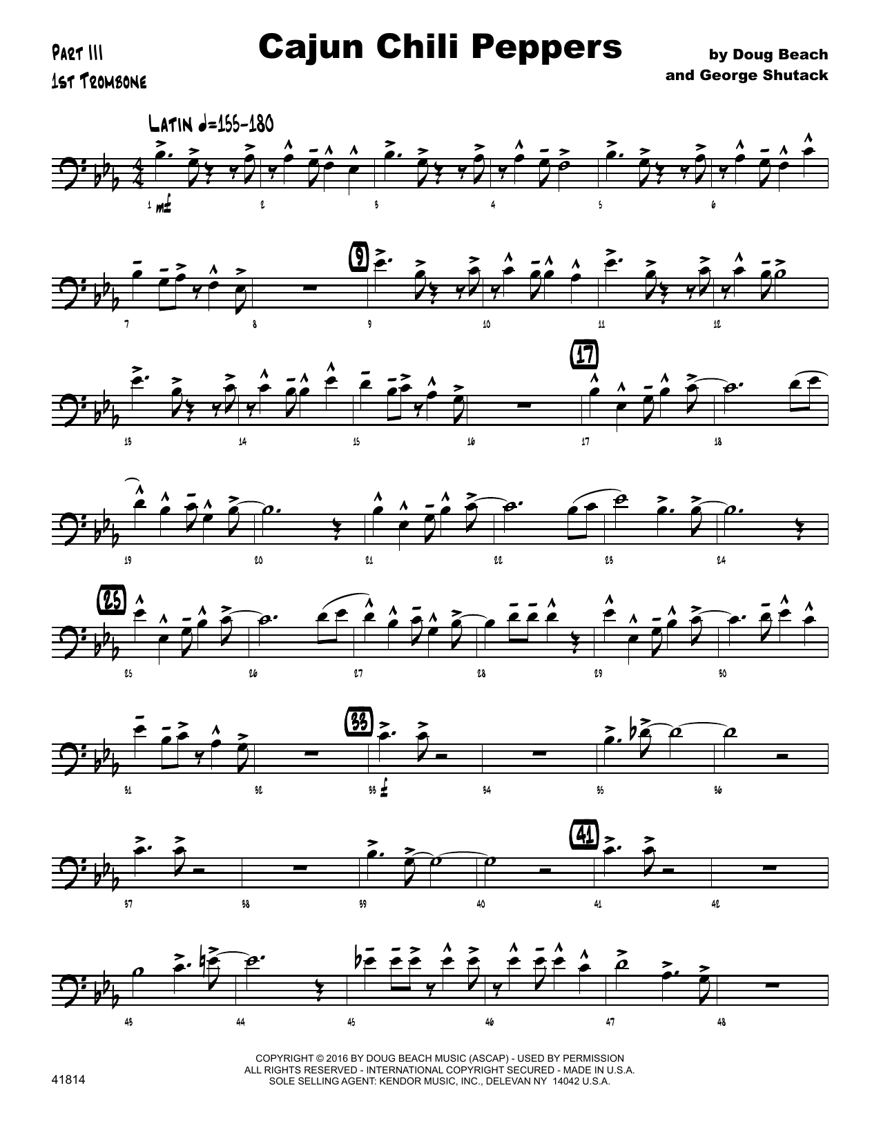 Cajun Chili Peppers - 1st Trombone (Jazz Ensemble) von Shutack