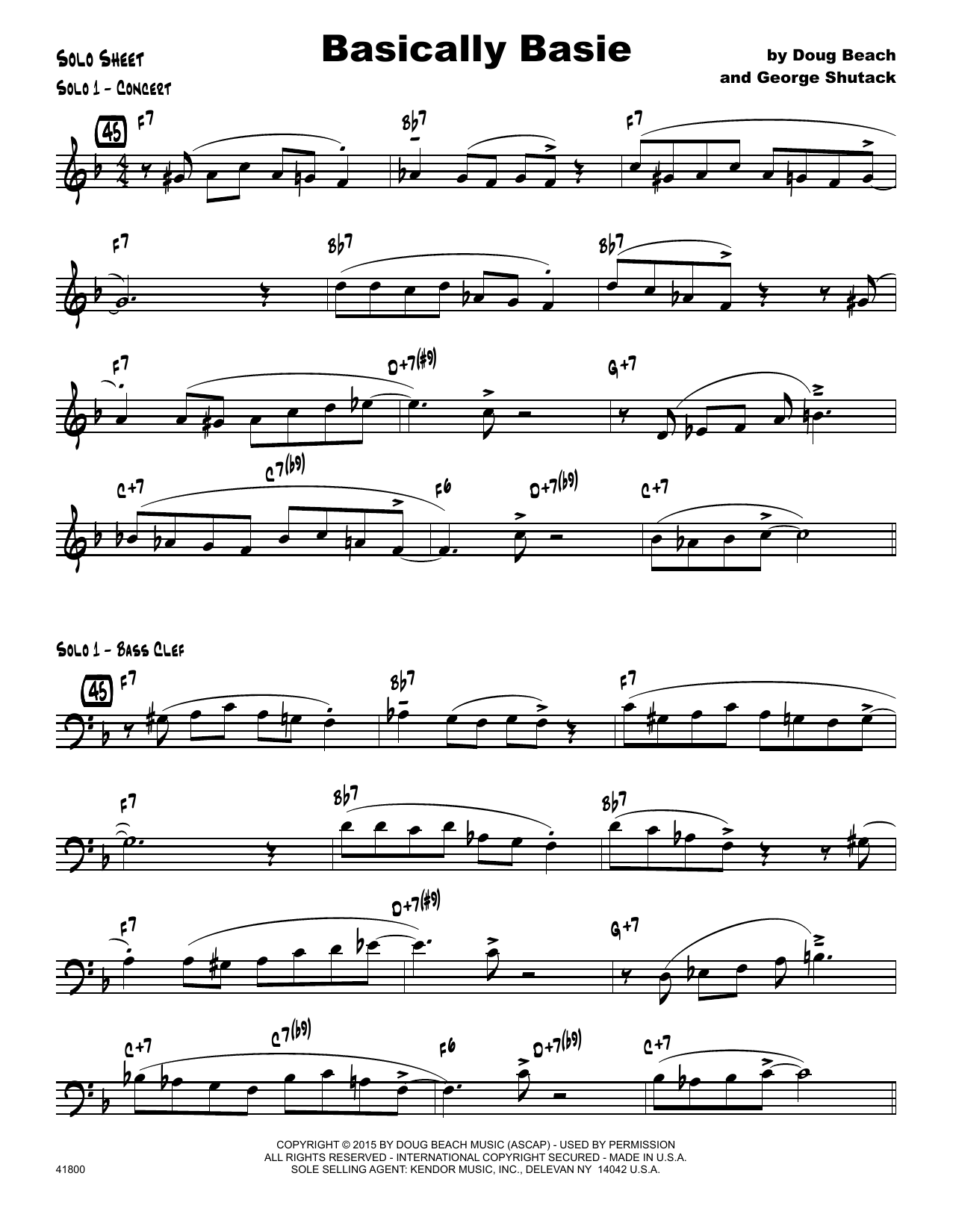 Basically Basie - Solo Sheet (Jazz Ensemble) von Doug Beach
