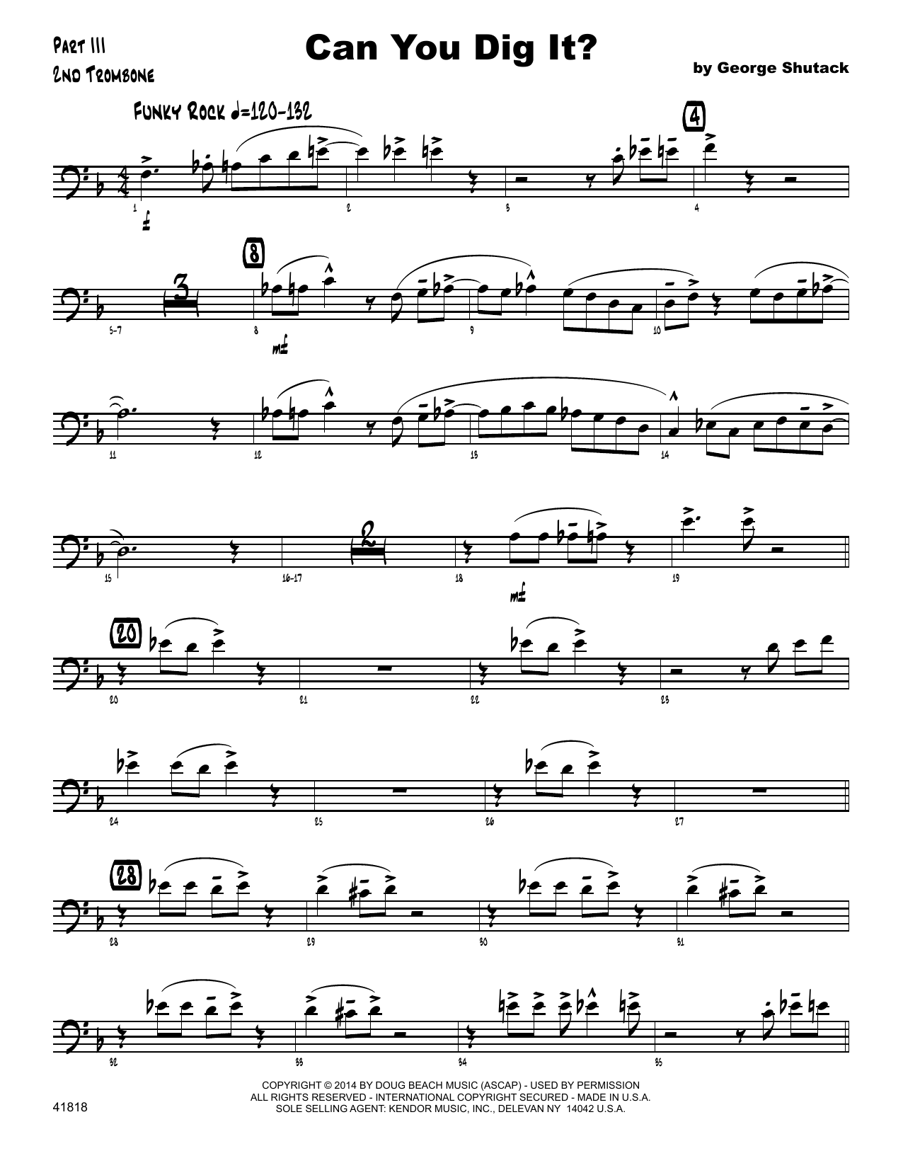 Can You Dig It? - 2nd Trombone (Jazz Ensemble) von George Shutack