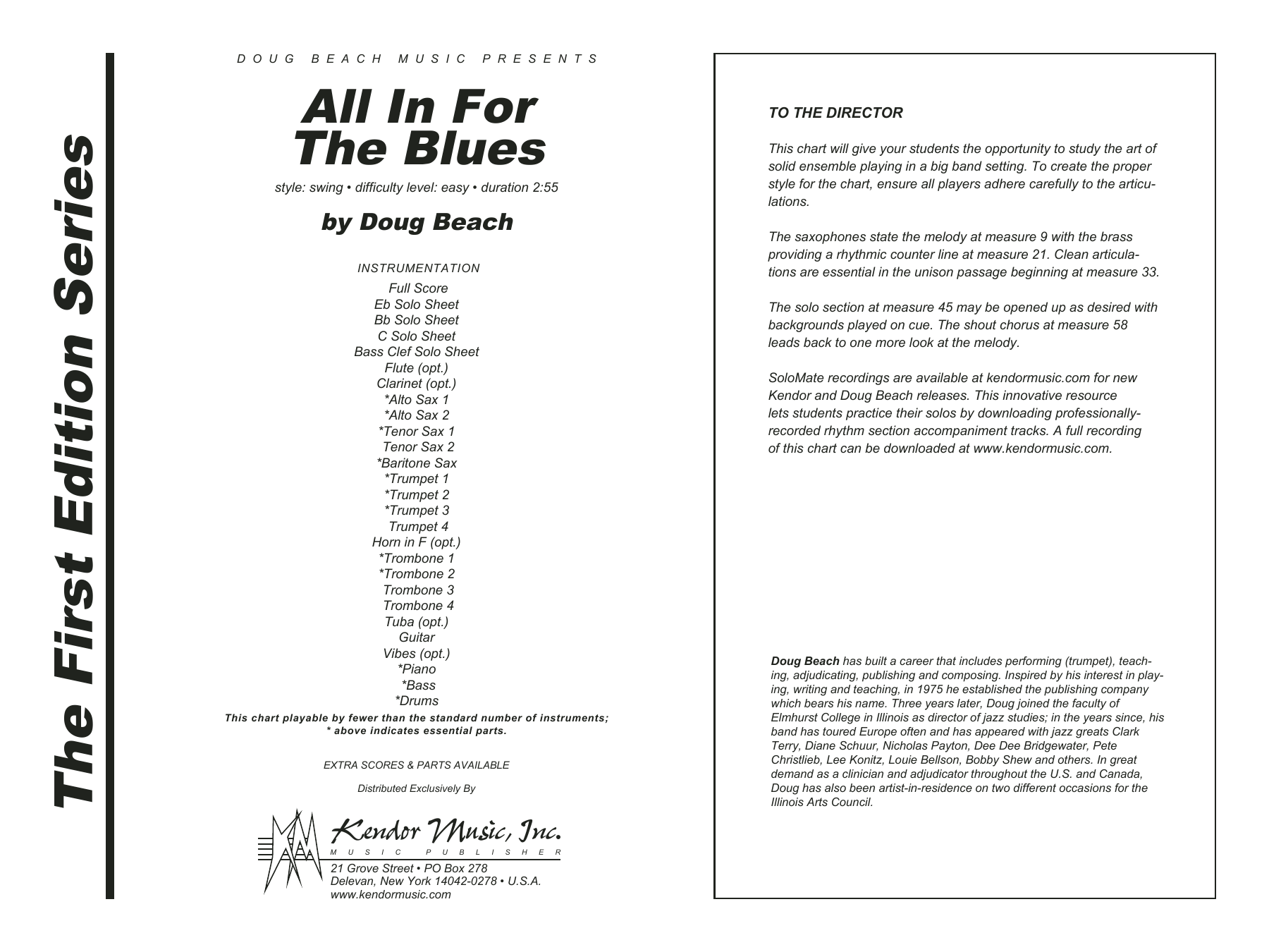 All In For The Blues - Full Score (Jazz Ensemble) von Doug Beach
