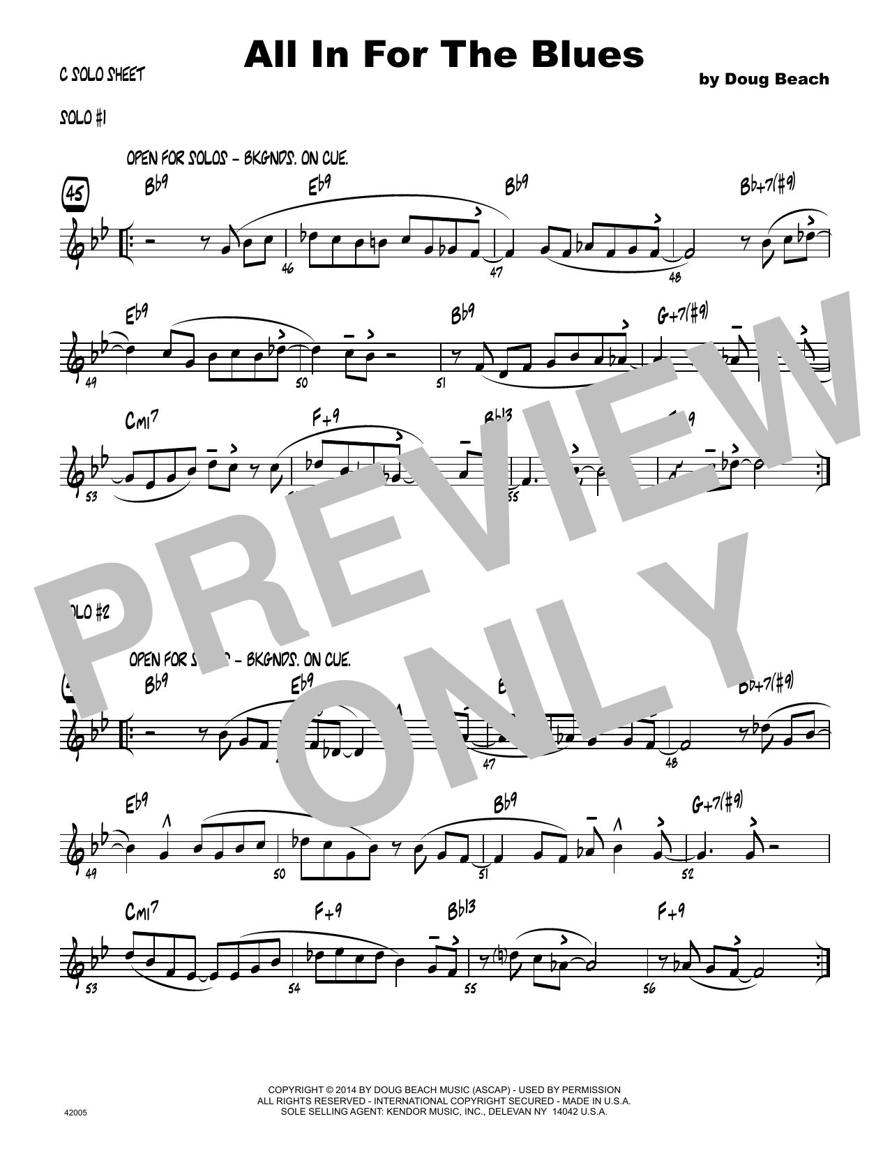 All In For The Blues - Solo Sheet - Trumpet (Jazz Ensemble) von Doug Beach