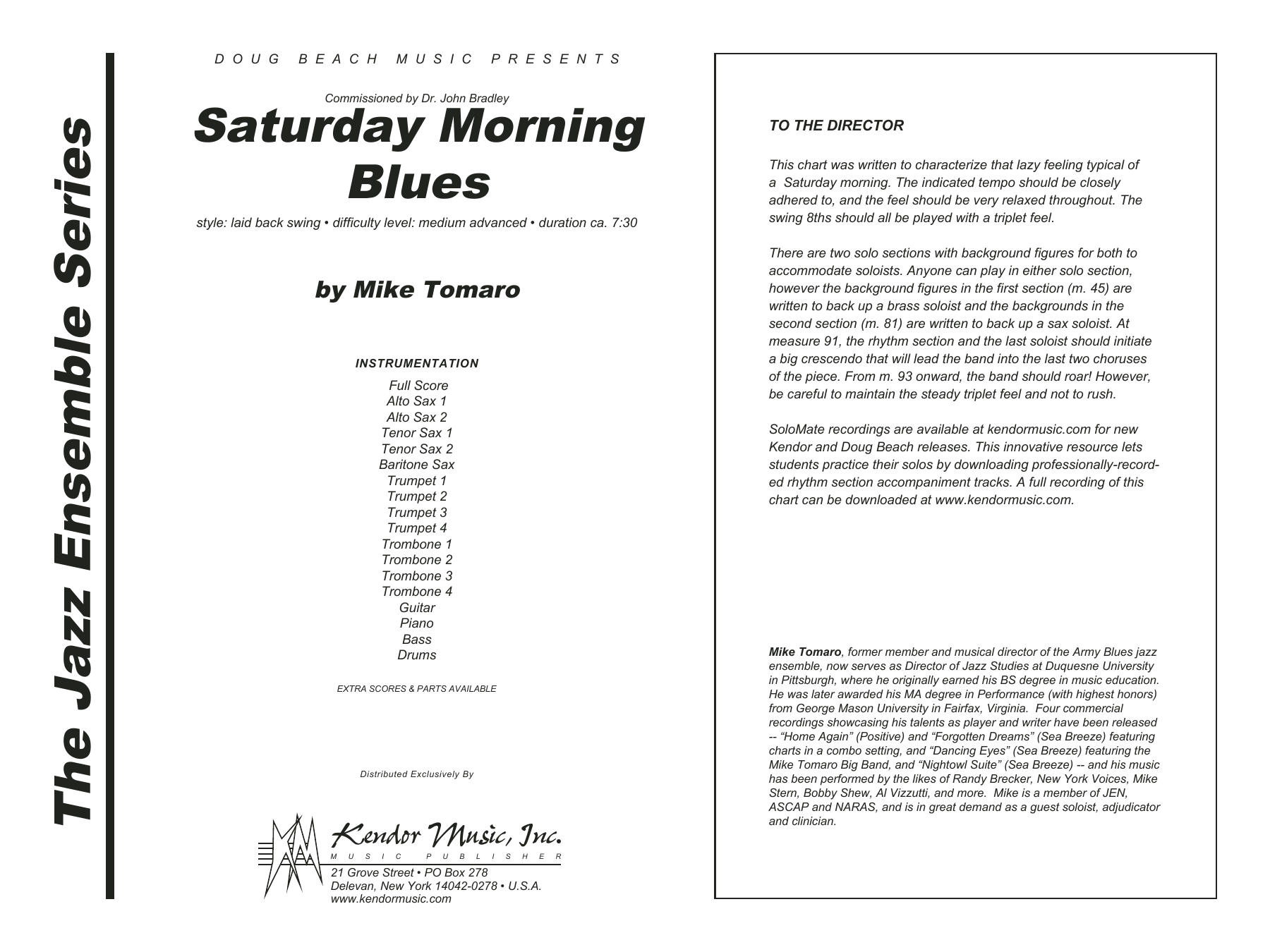 Saturday Morning Blues - Full Score (Jazz Ensemble) von Mike Tomaro