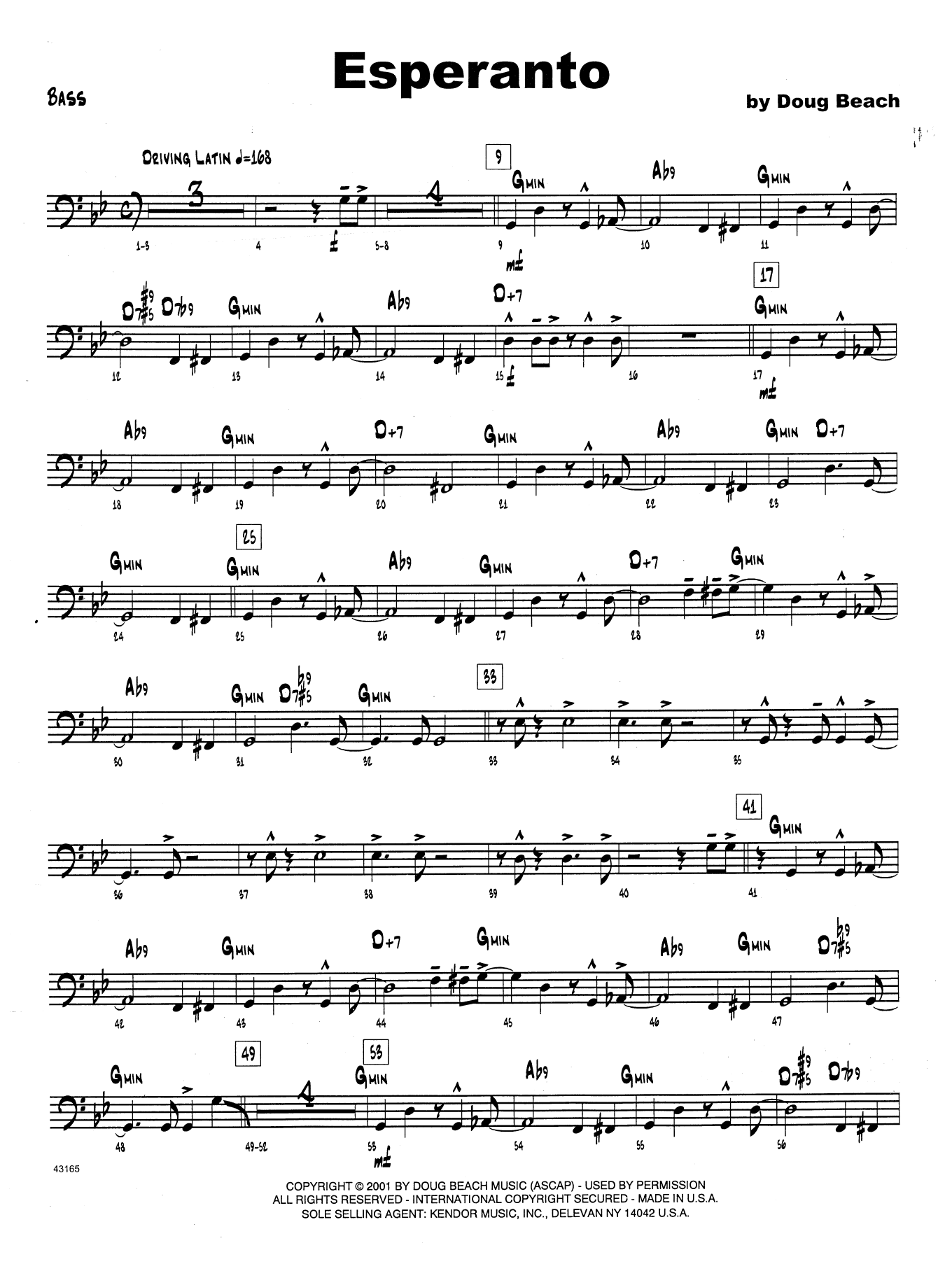 Esperanto - Bass (Jazz Ensemble) von Doug Beach