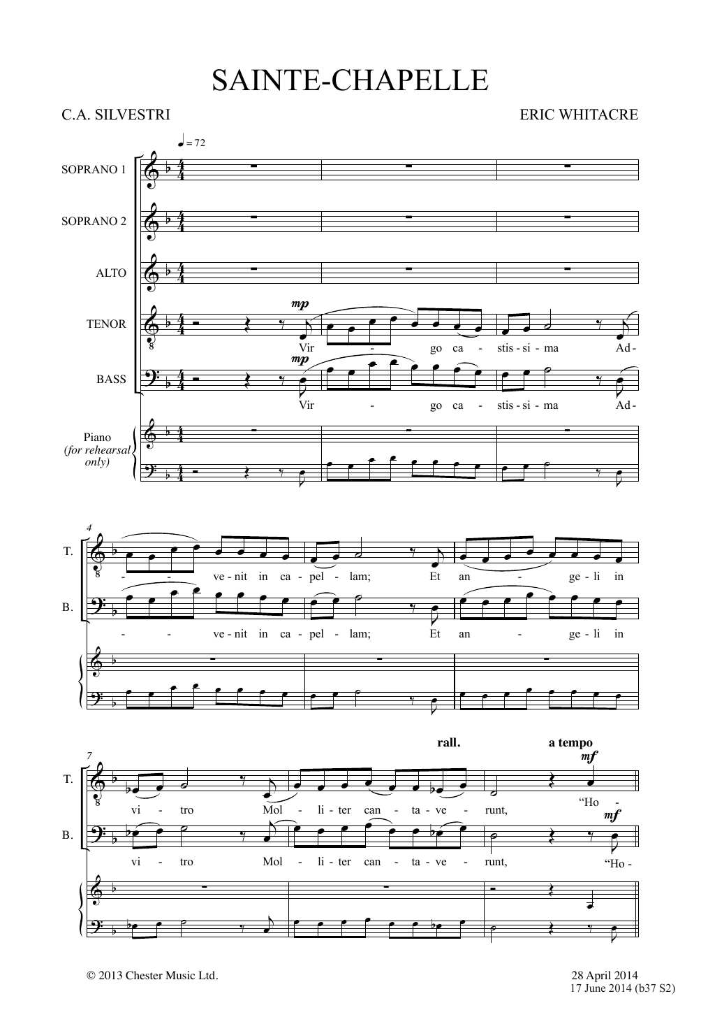 Sainte-Chapelle (SSAATTBB Choir) von Eric Whitacre