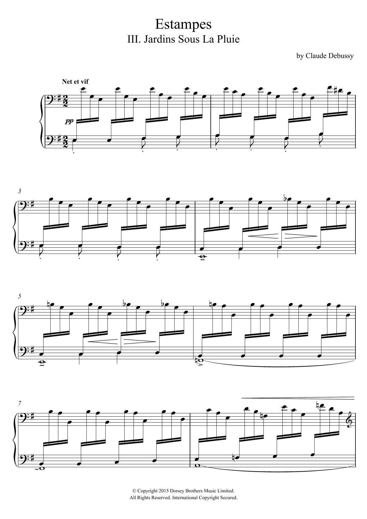 Estampes - III. Jardins Sous La Pluie (Piano Solo) von Claude Debussy