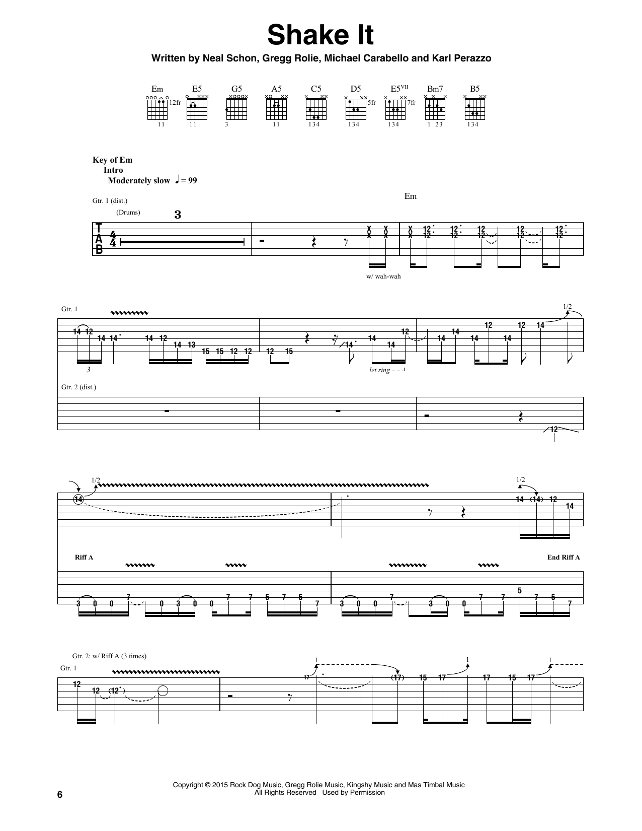 Shake It (Guitar Rhythm Tab) von Santana