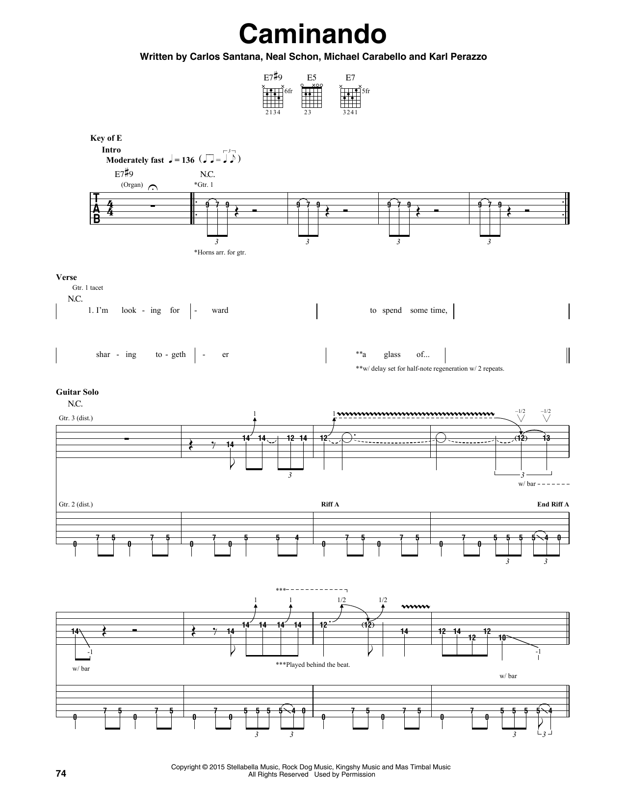 Caminando (Guitar Rhythm Tab) von Santana