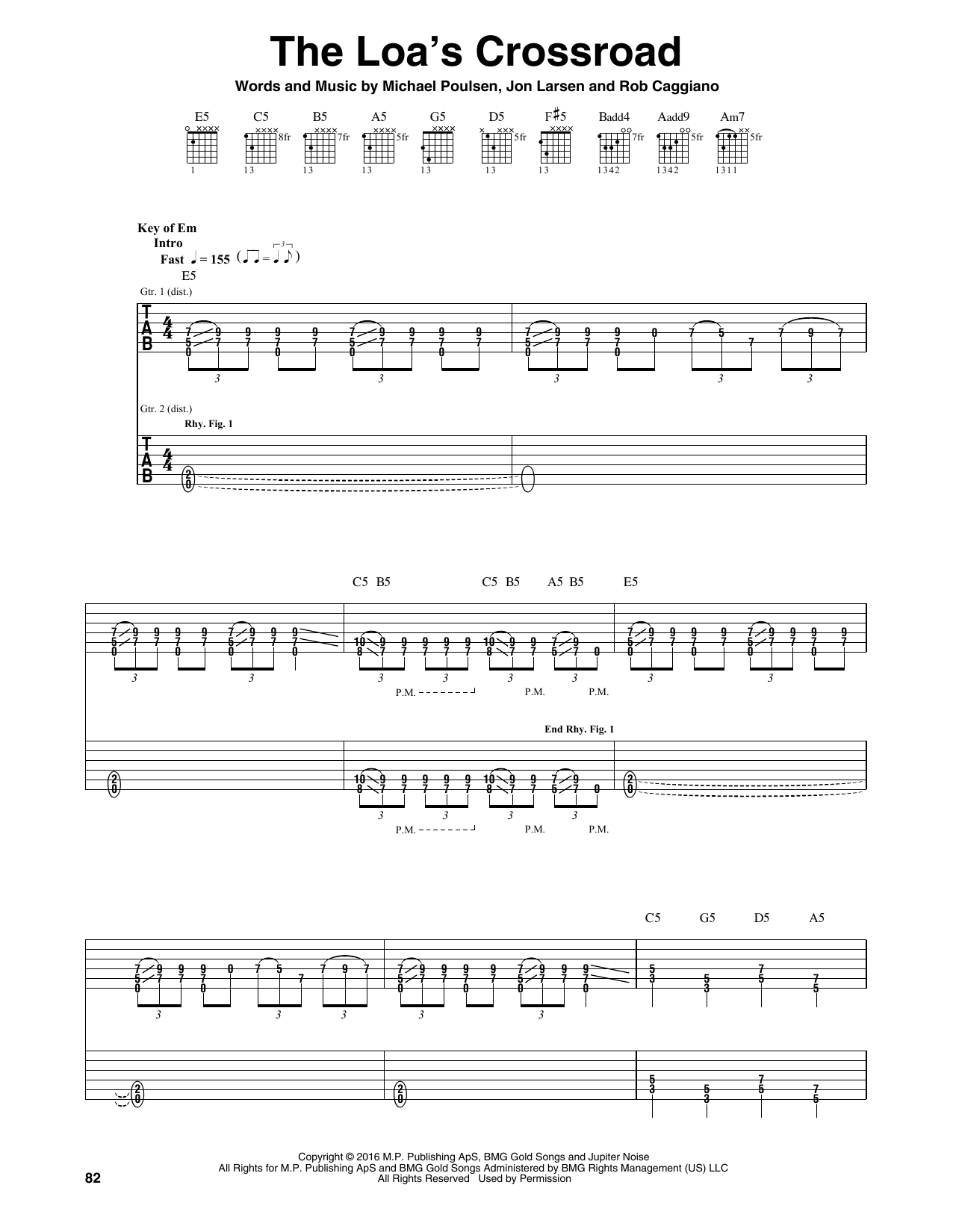 The Loa's Crossroad (Guitar Rhythm Tab) von Volbeat