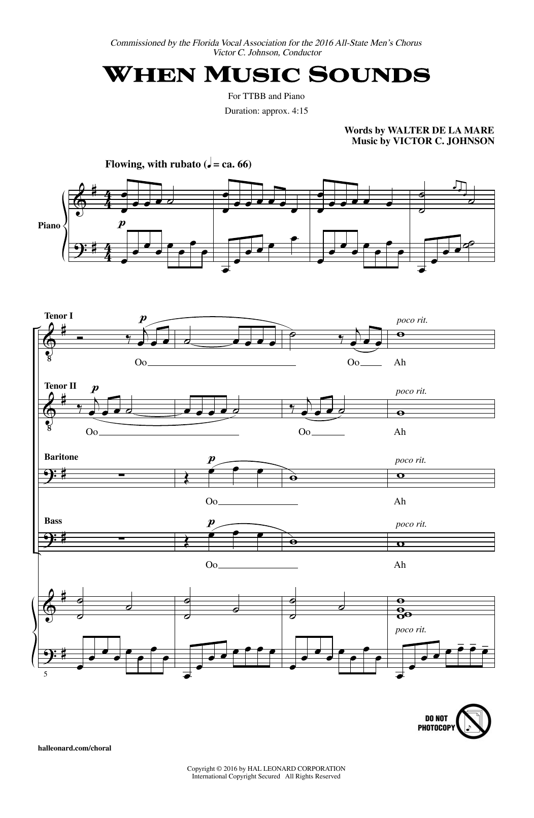 When Music Sounds (TTBB Choir) von Victor C. Johnson