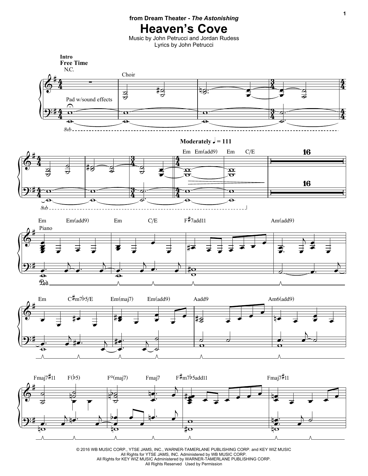 Heaven's Cove (Keyboard Transcription) von Dream Theater