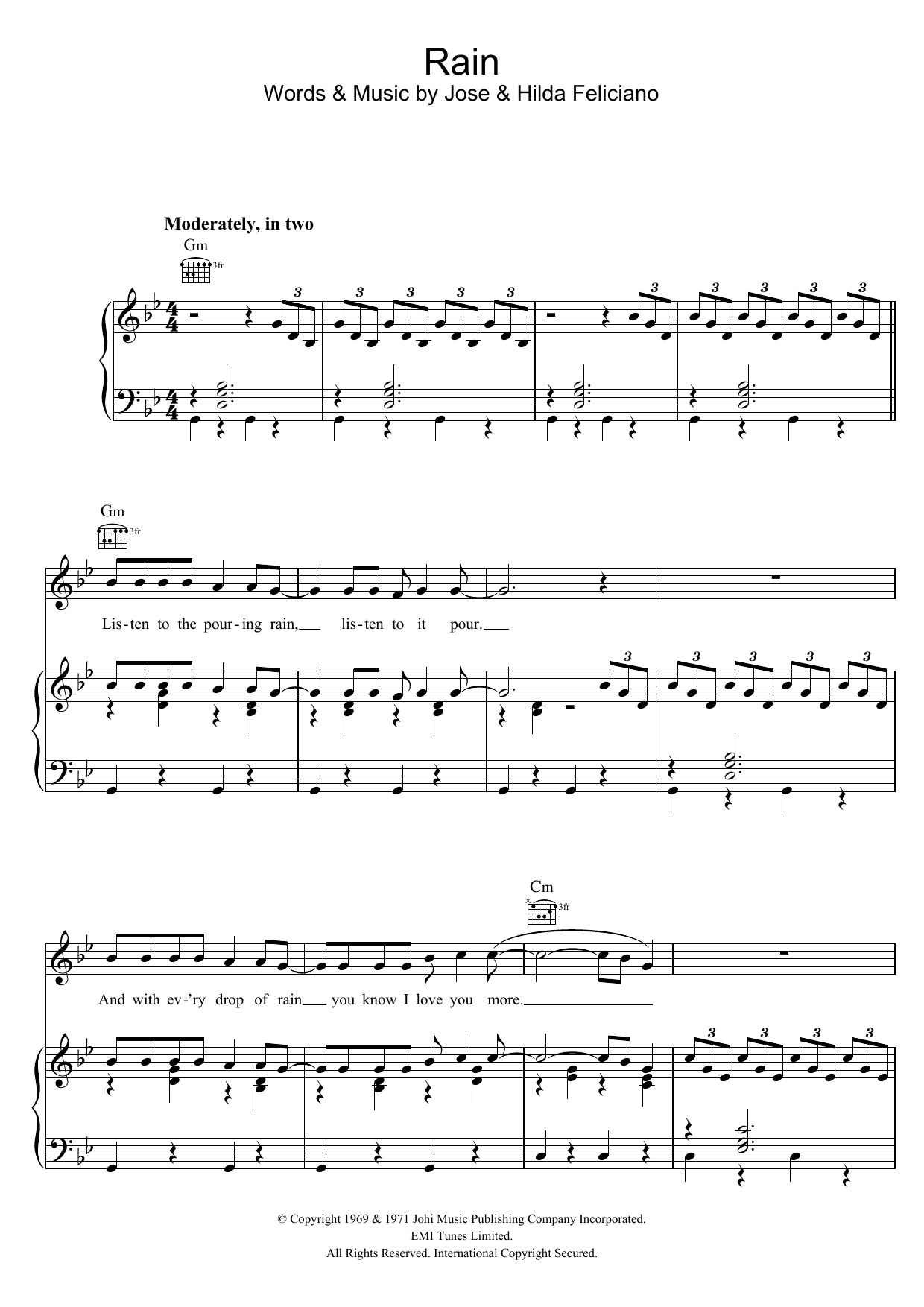 Rain (Piano, Vocal & Guitar Chords) von Bruce Ruffin
