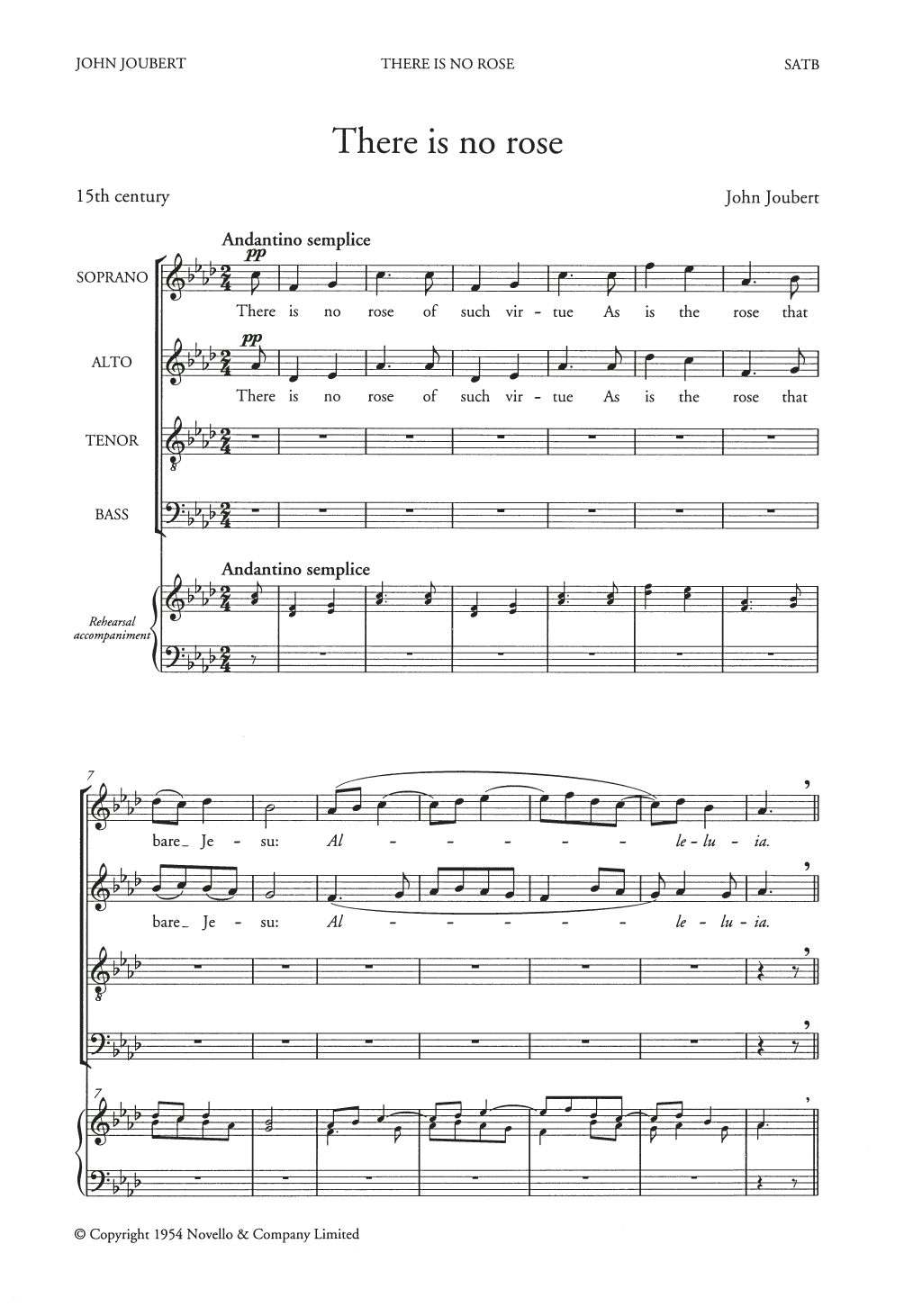 There Is No Rose (SATB Choir) von John Joubert