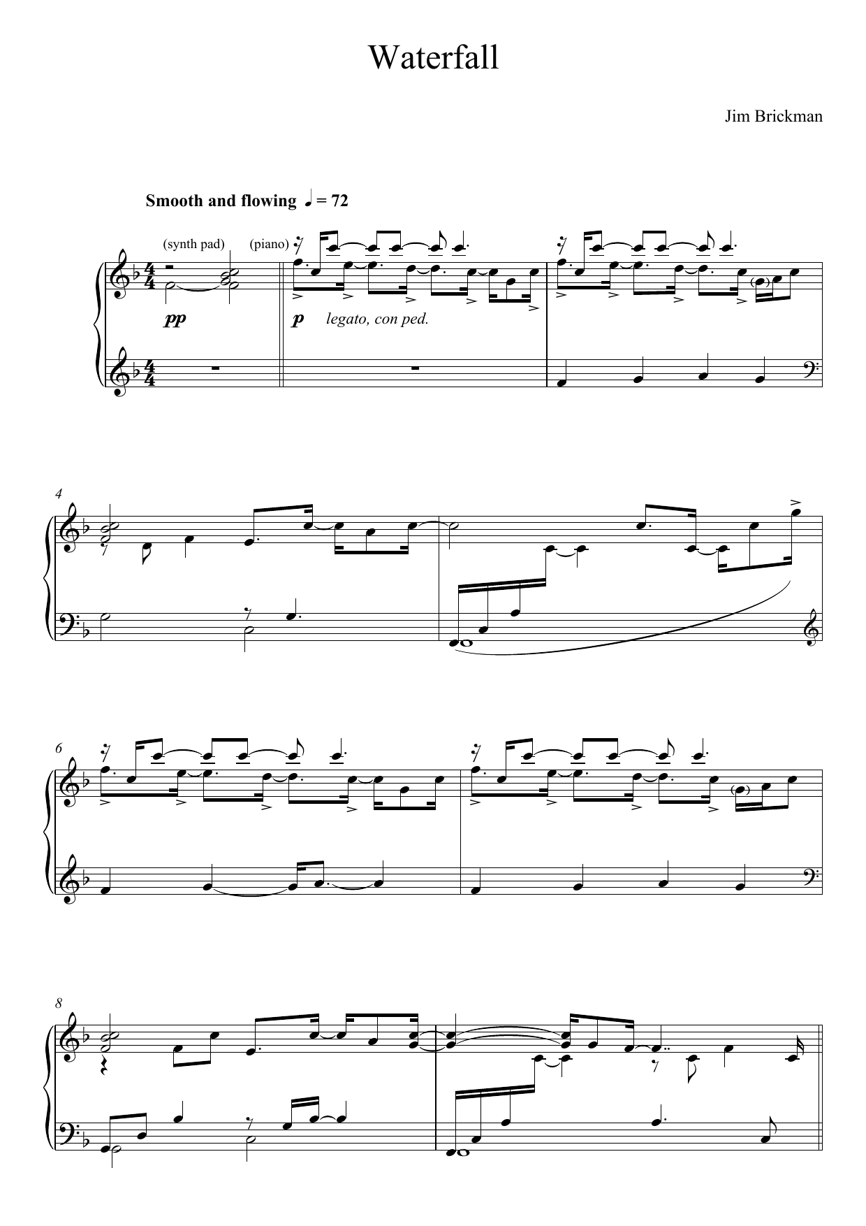 Waterfall (Piano Solo) von Jim Brickman