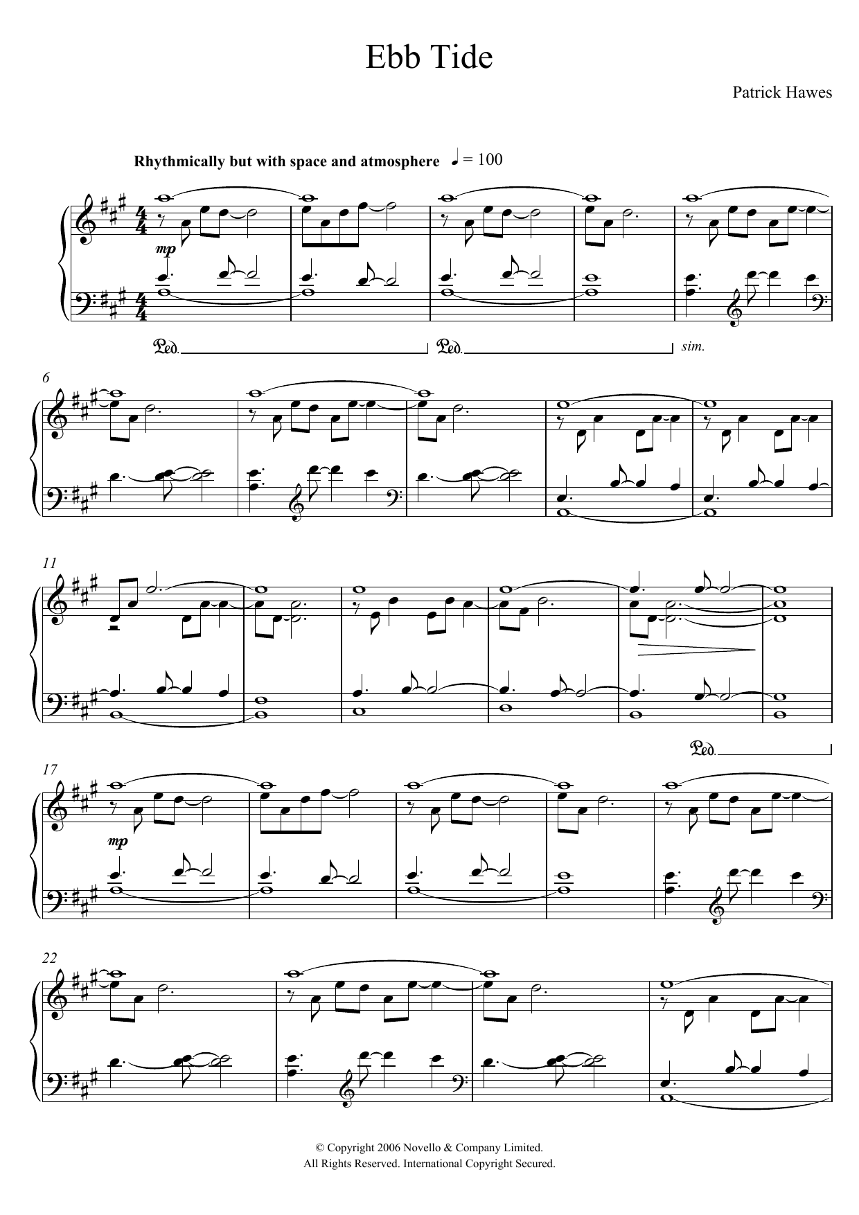 Ebb Tide (Piano Solo) von Patrick Hawes